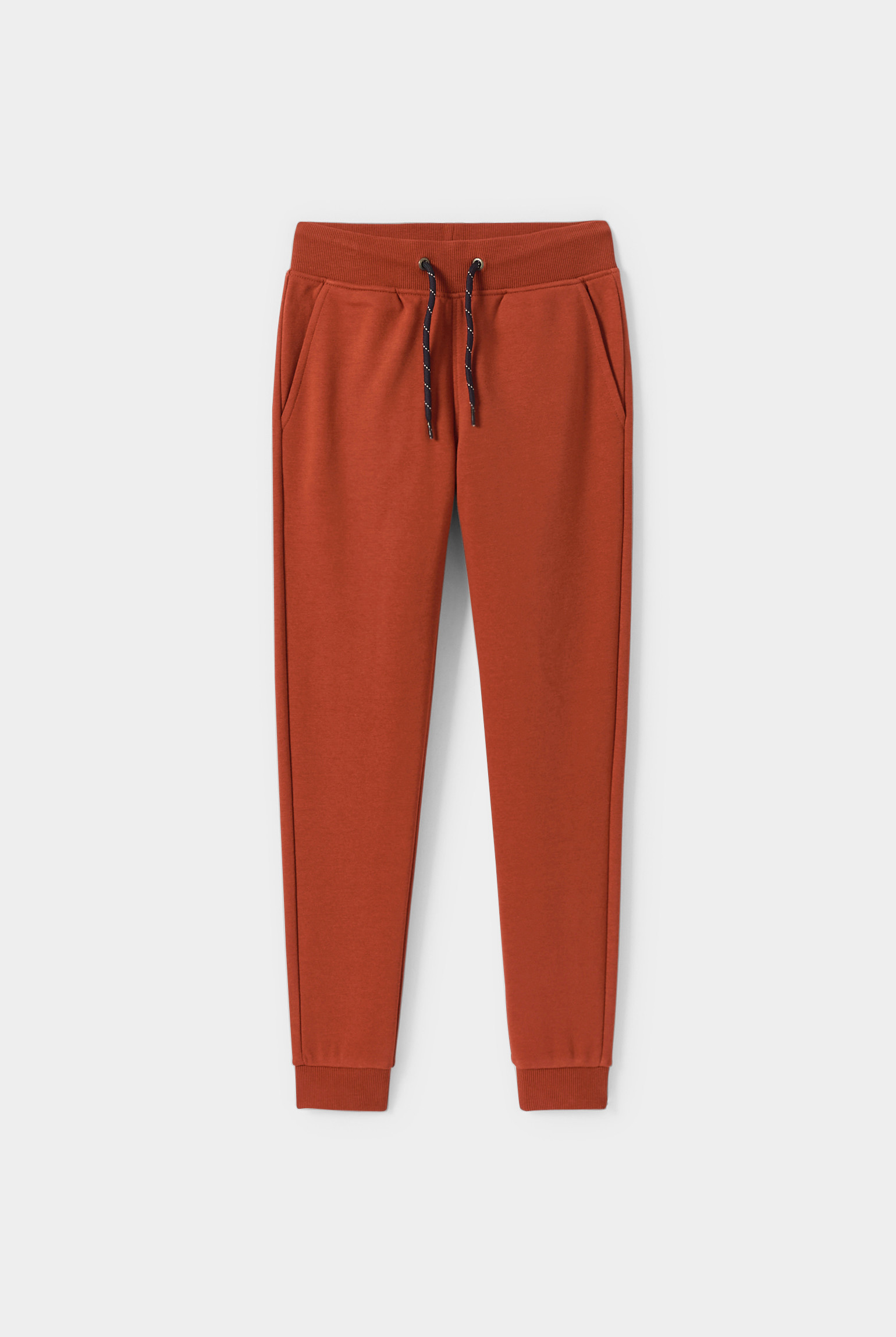 Jogging gris chiné garçon - Rouge brique
