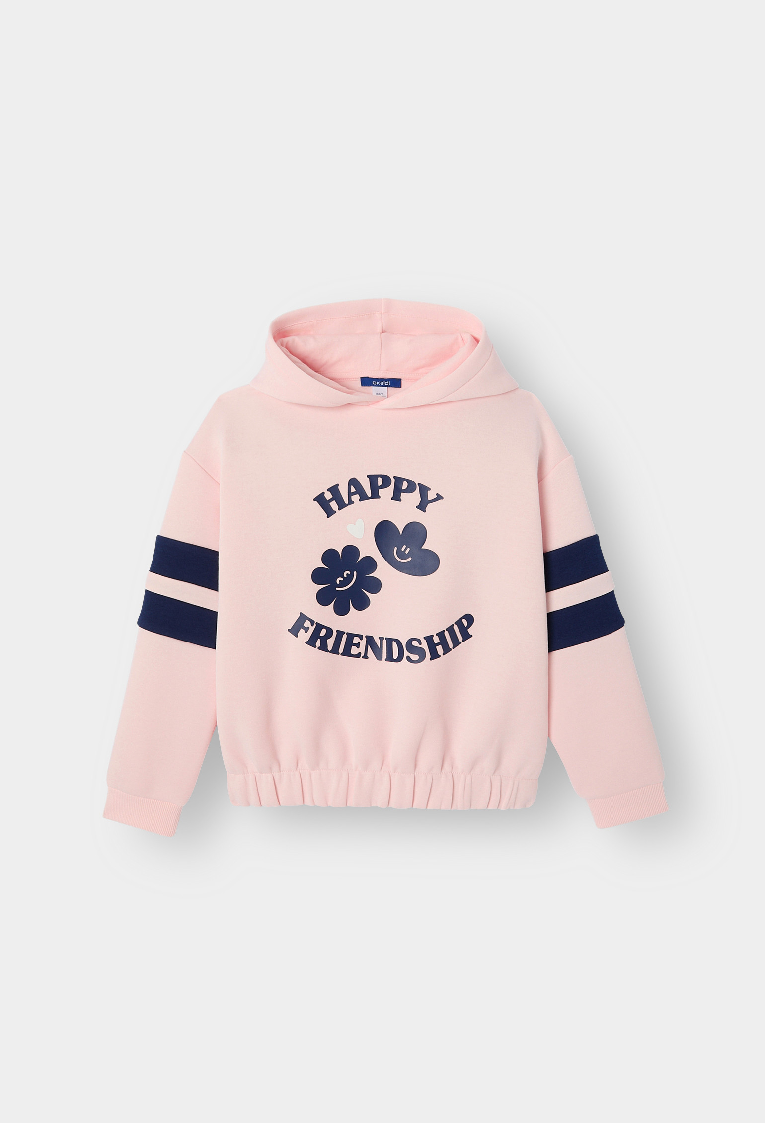 Sweat à capuche vert fille - Rose pâle