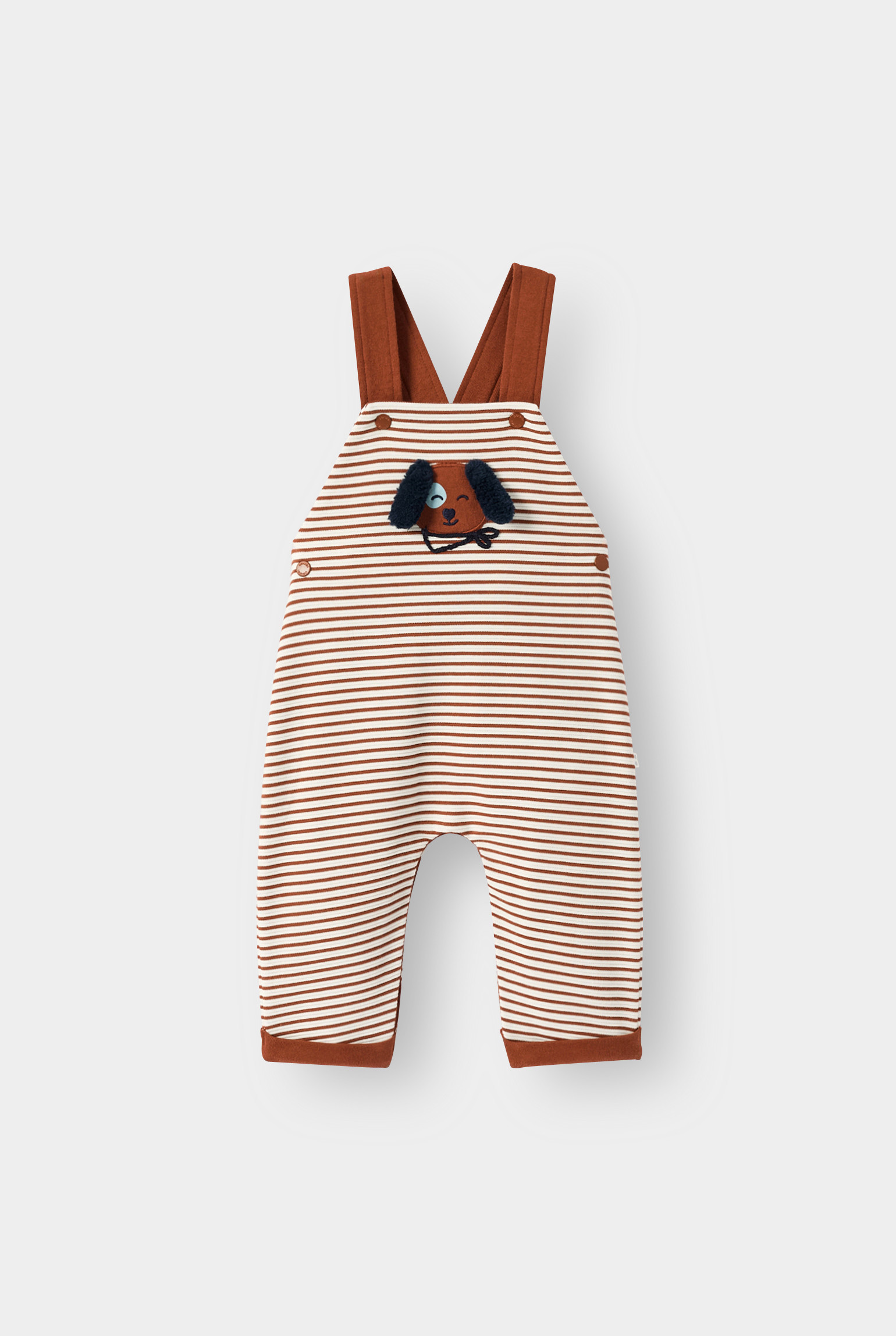 Ensemble salopette à rayures marron bébé garçon - Marron Epice