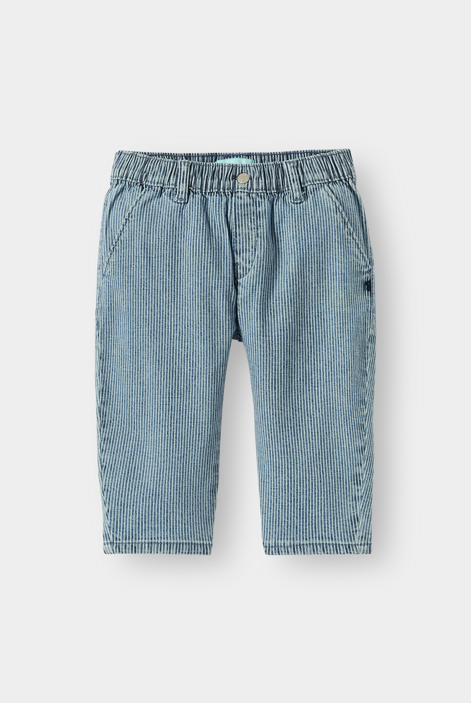 Pantalon large rayé bleu bébé garçon - Rayures bleu