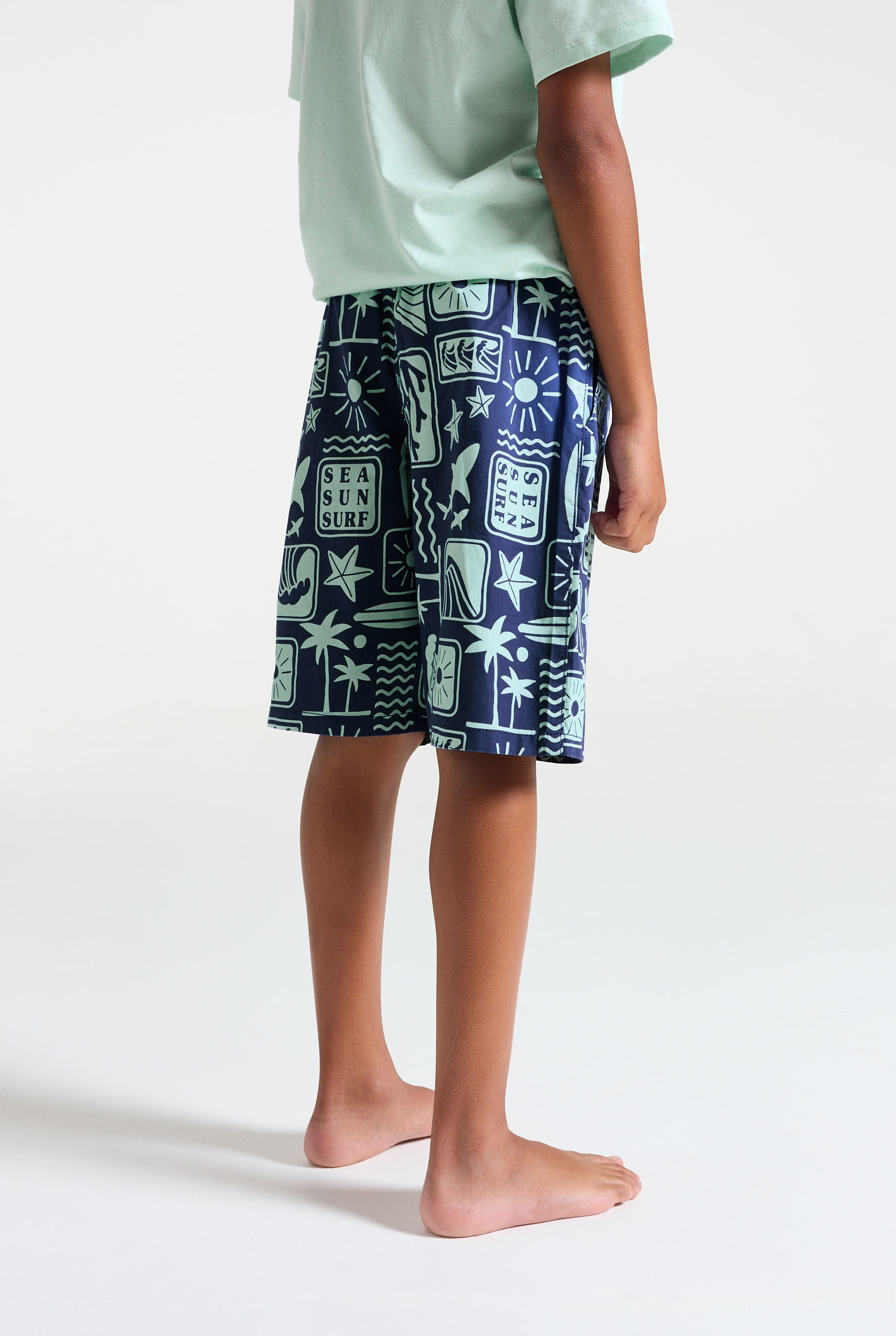 Bermuda bleu garçon - Vert aqua