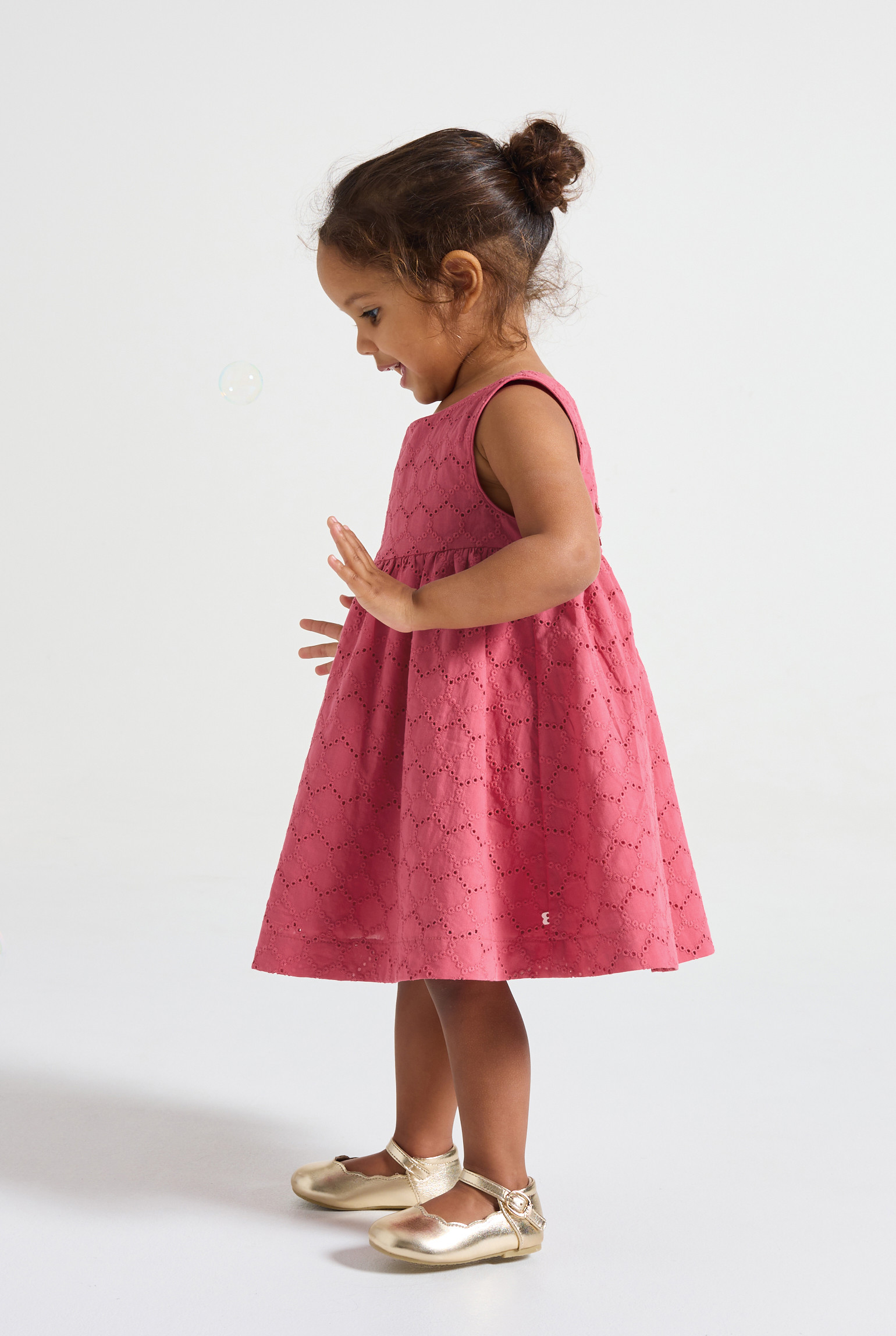 Robe sans manches rose bébé fille - Rose grenade