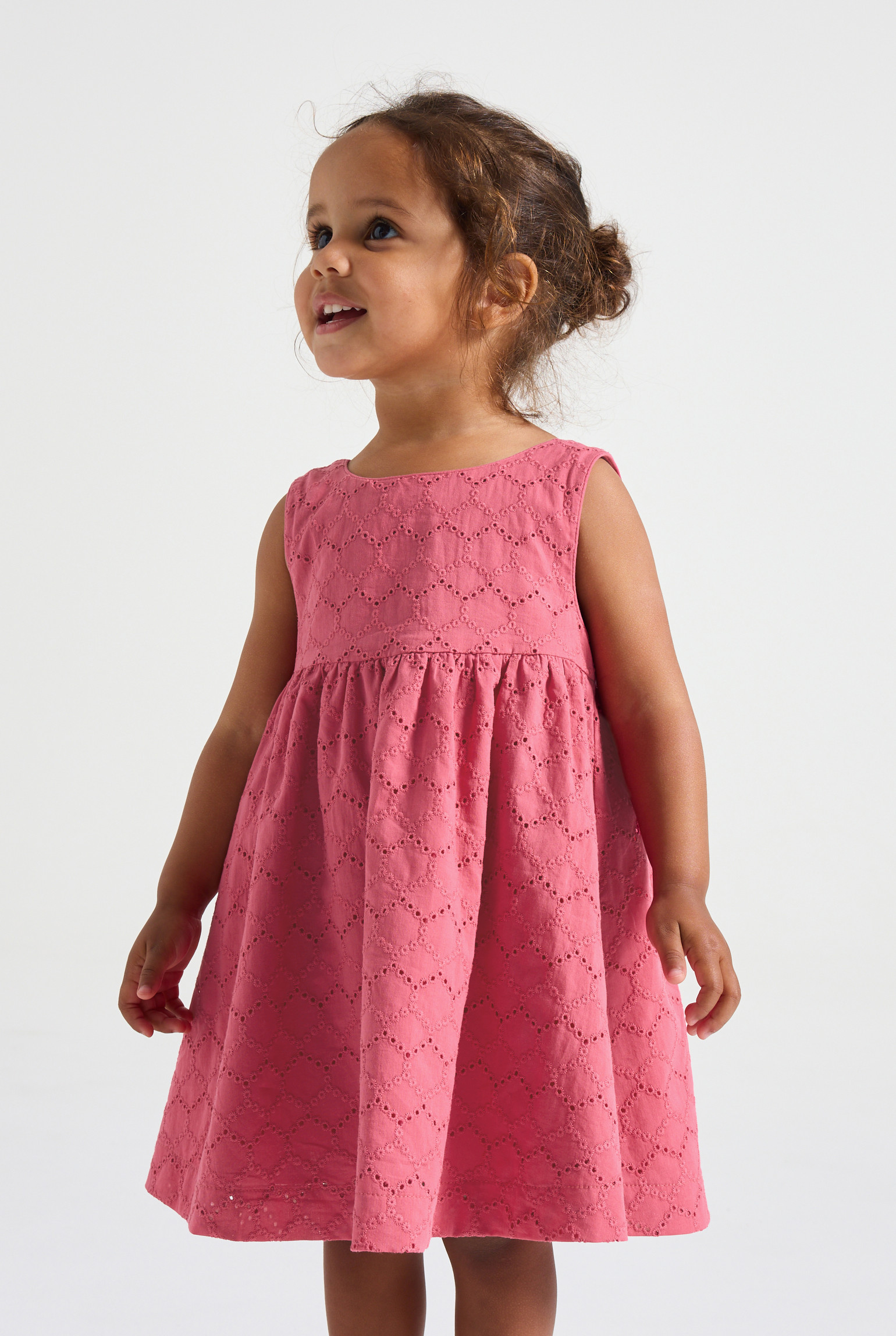 Robe sans manches rose bébé fille - Rose grenade