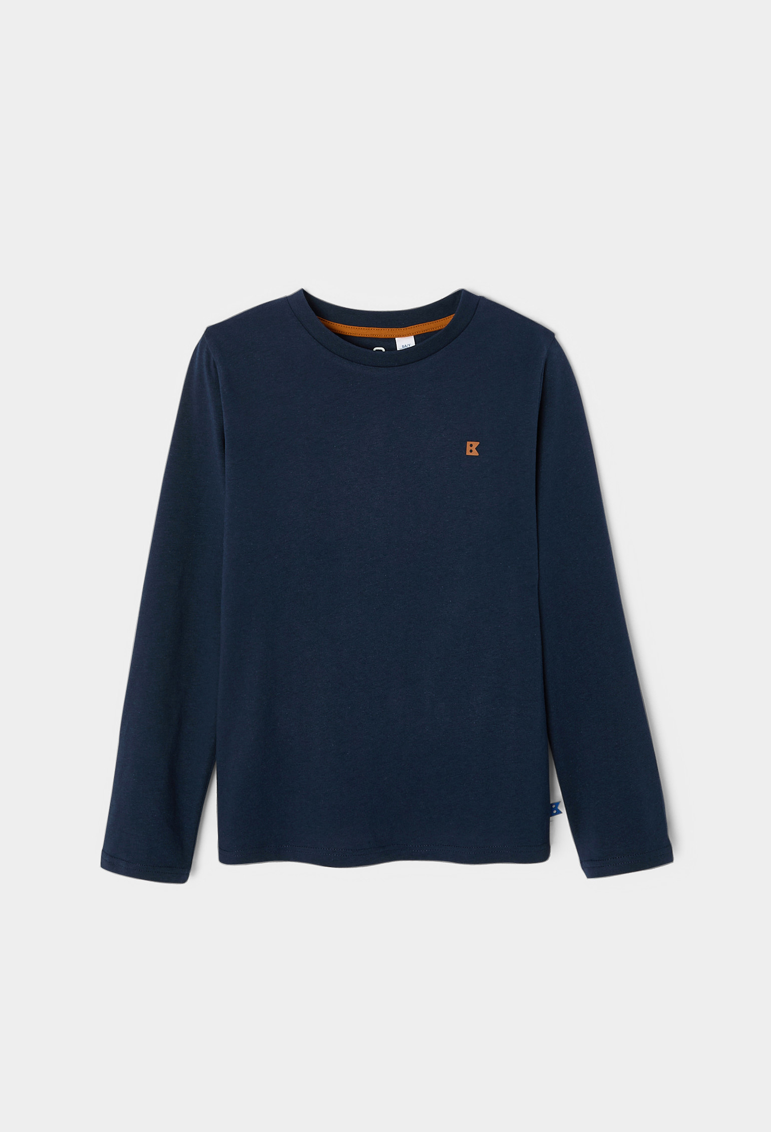 T-shirt manches longues uni bleu garçon - Bleu navy