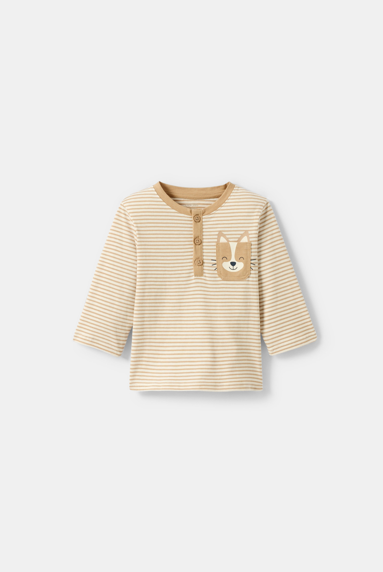 T-shirt à rayure beige bébé garçon - Rayures beige
