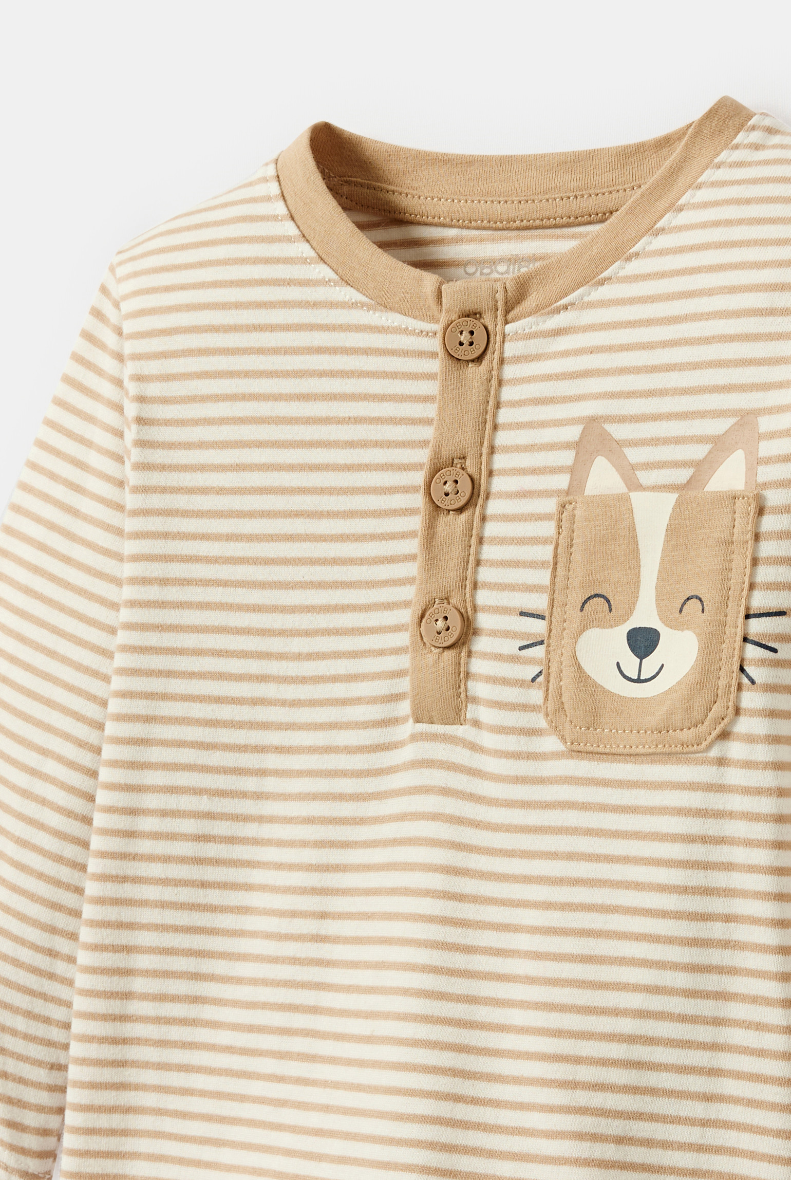 T-shirt à rayure beige bébé garçon - Rayures beige