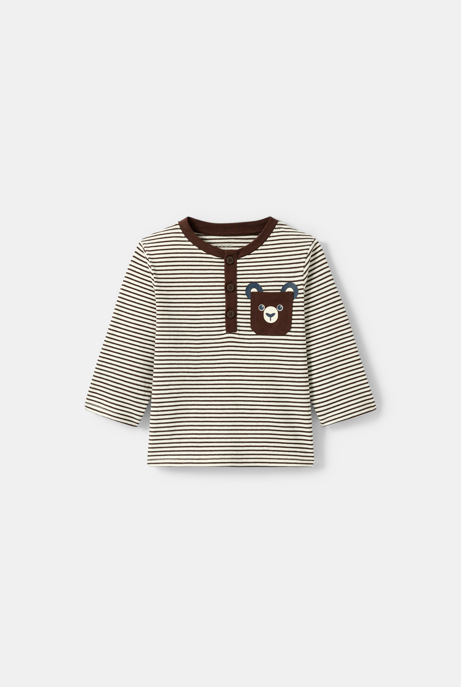 T-shirt à rayure beige bébé garçon - Rayures marron