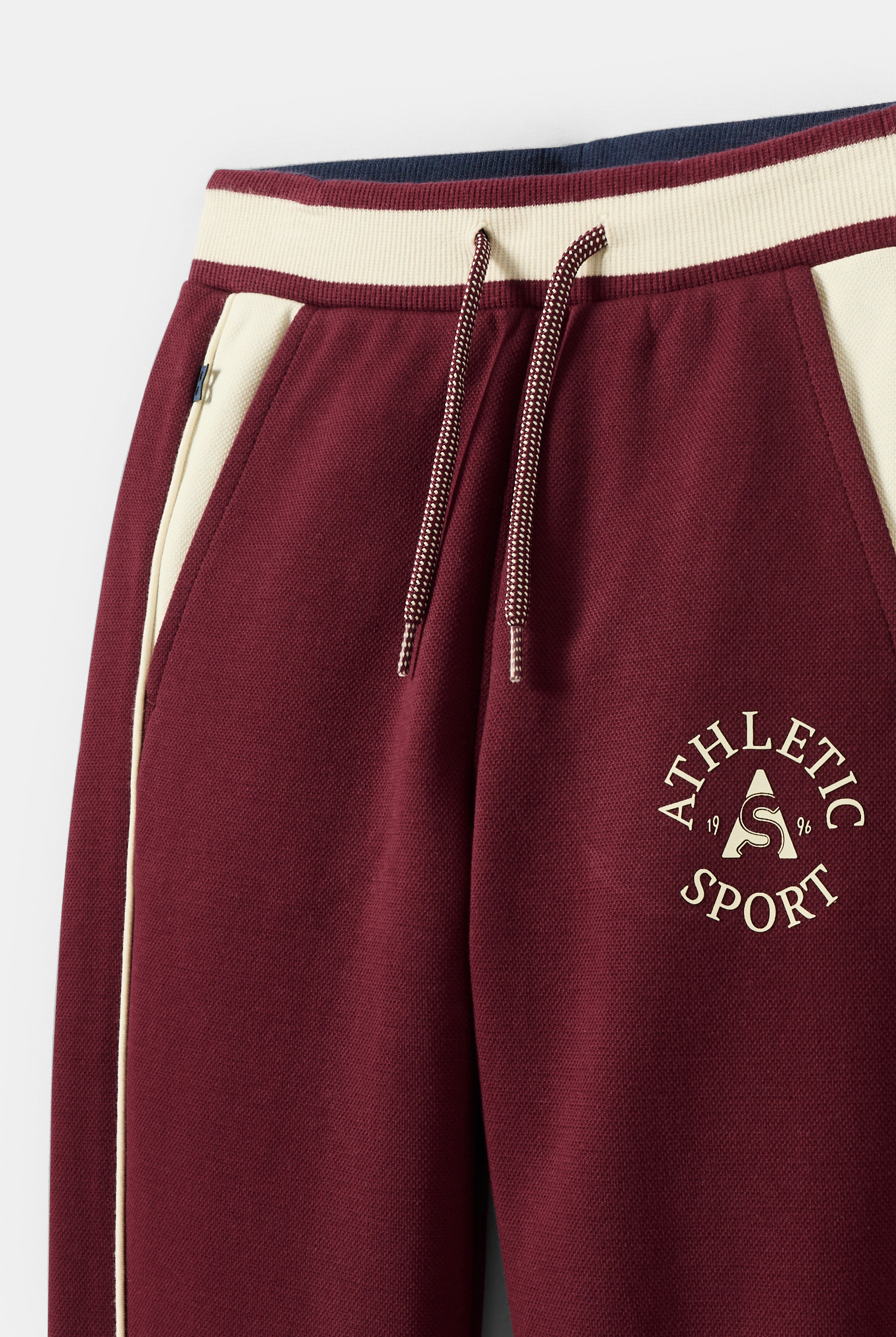 Jogging maille fantaisie bordeaux garçon - Prune
