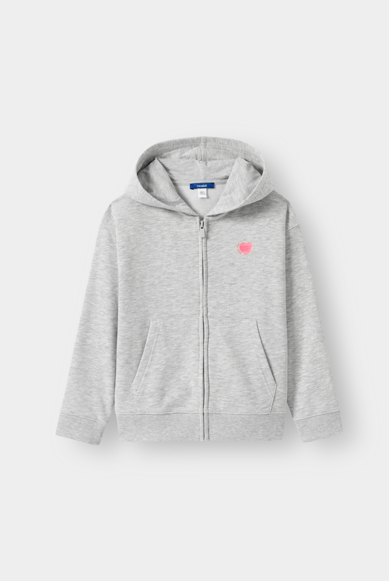 Sweat-shirt rose à capuche Fille - Gris Raton