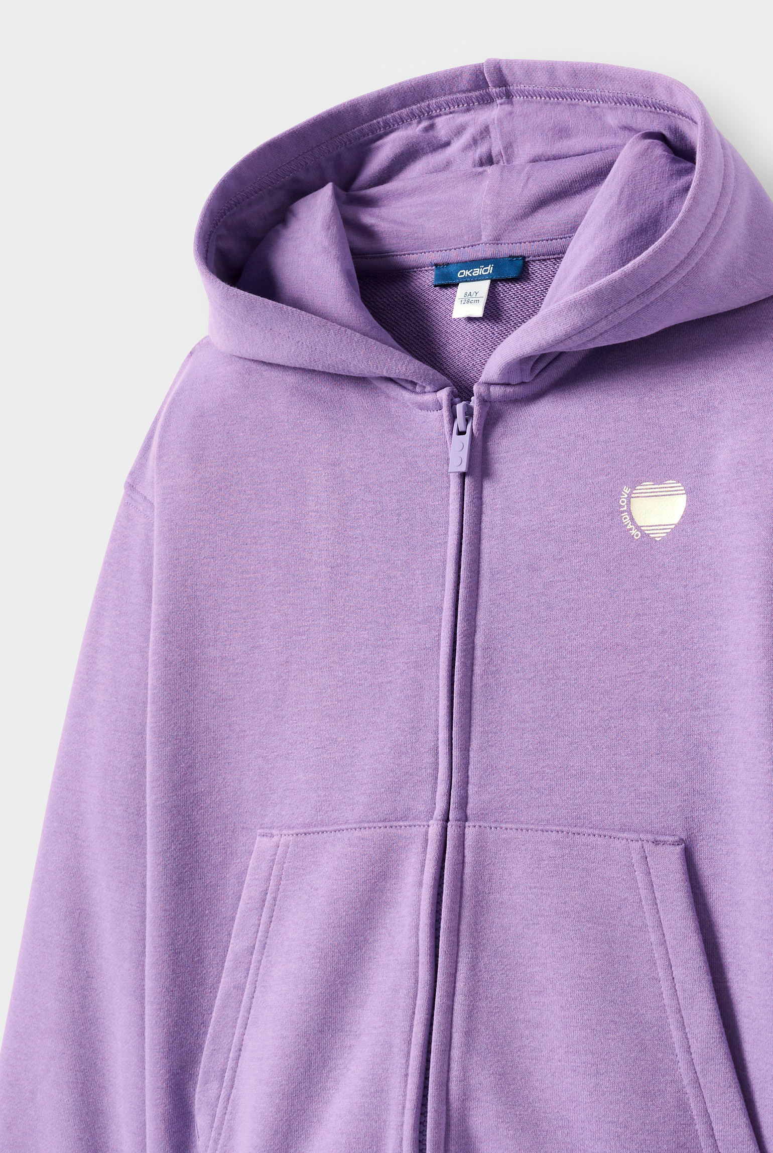 Sweat-shirt rose à capuche Fille - Violet Orchidée