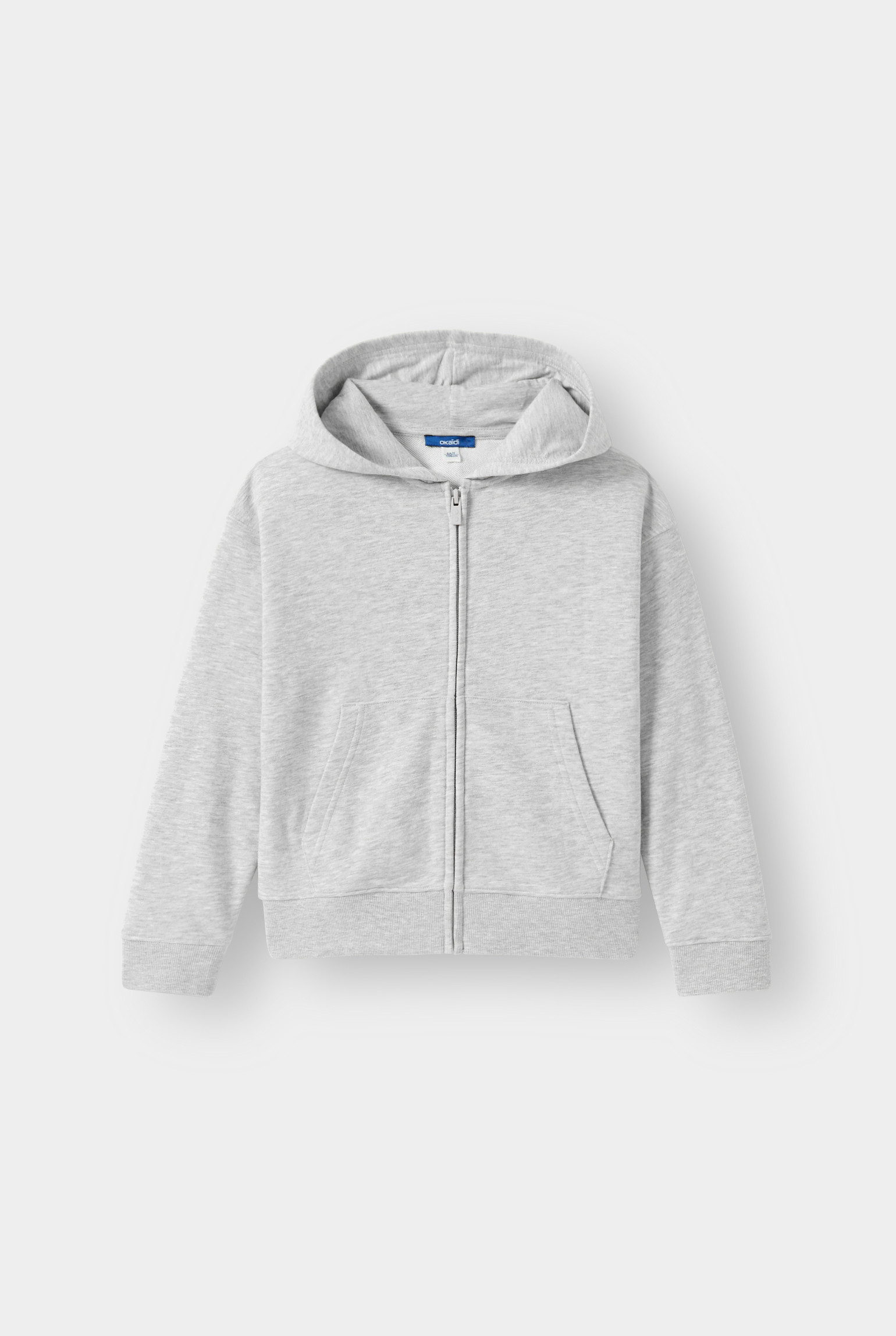 Sweat zippé à capuche vert - Gris Raton