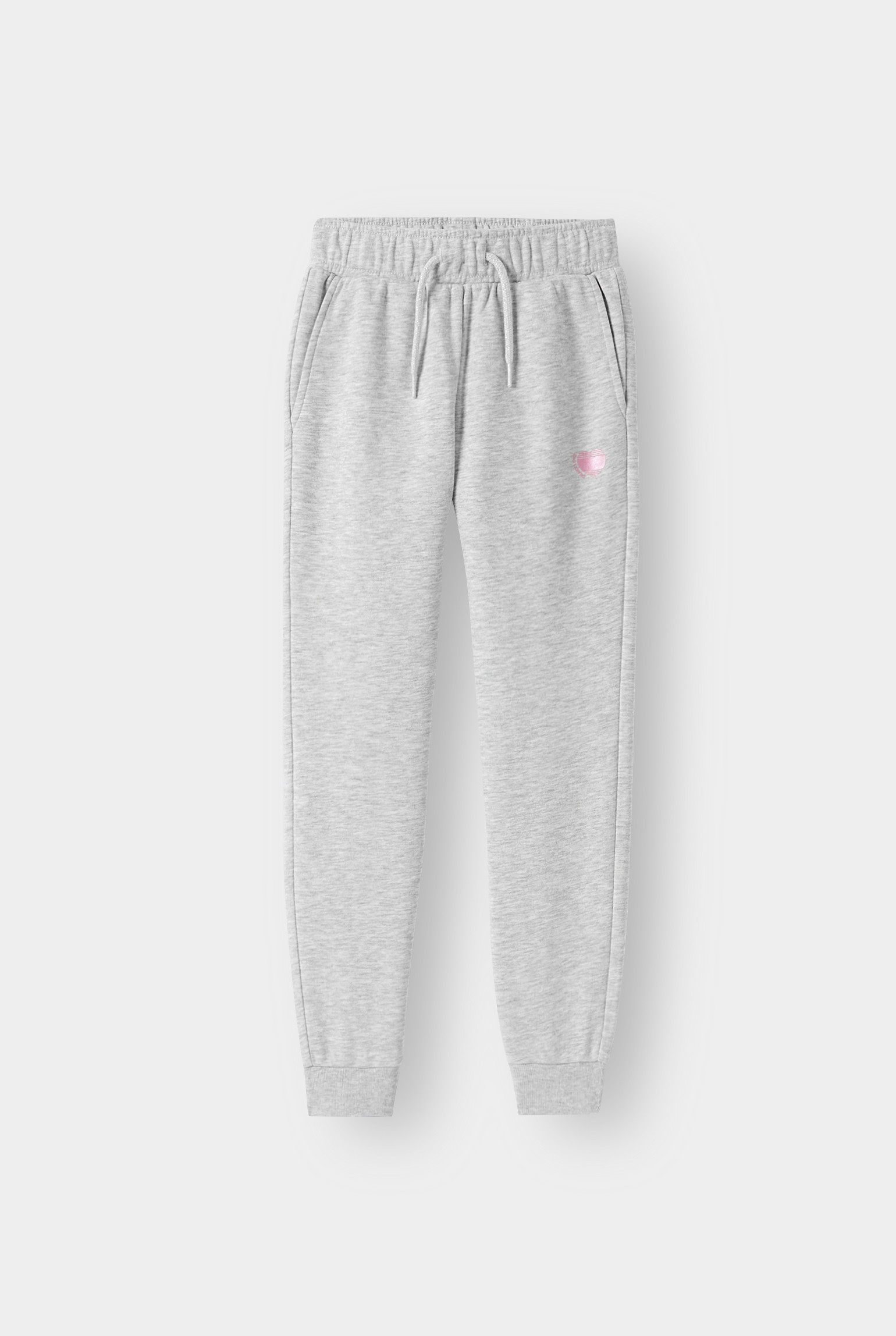 Jogging rose en molleton Fille - Gris Raton
