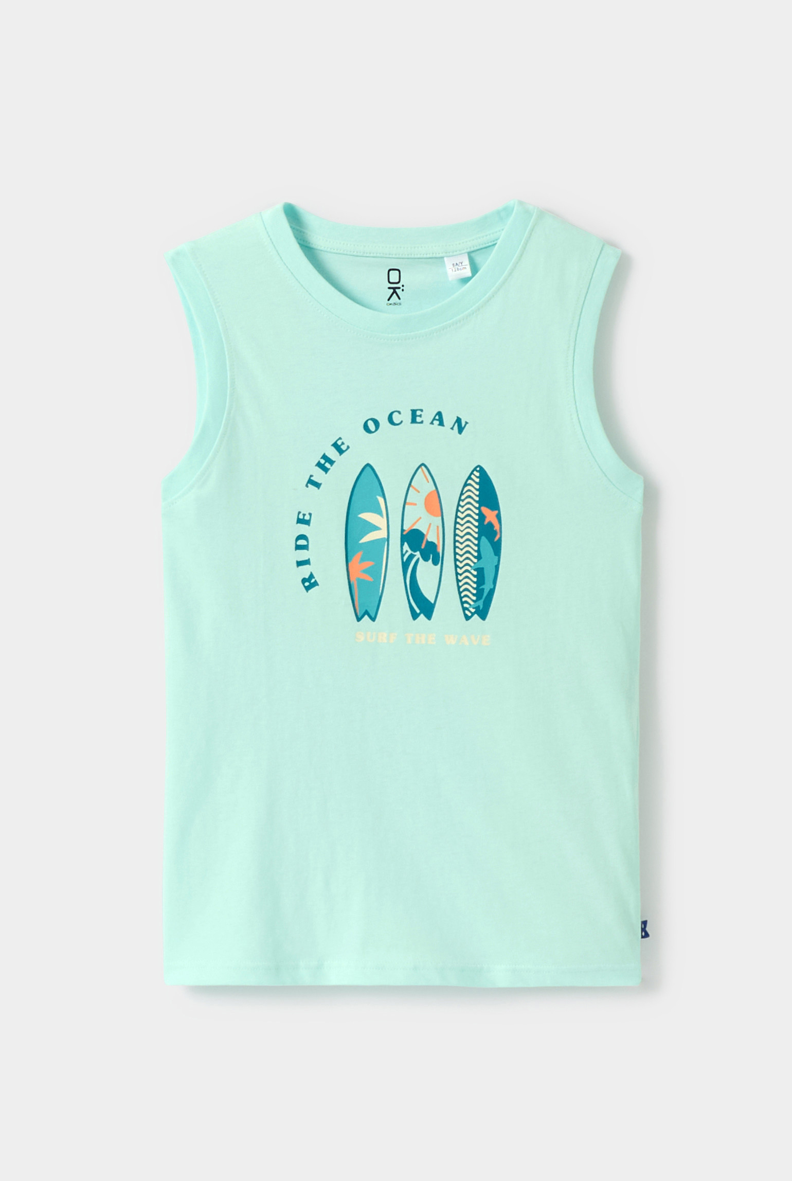 Débardeur surf vert garçon - Vert aqua