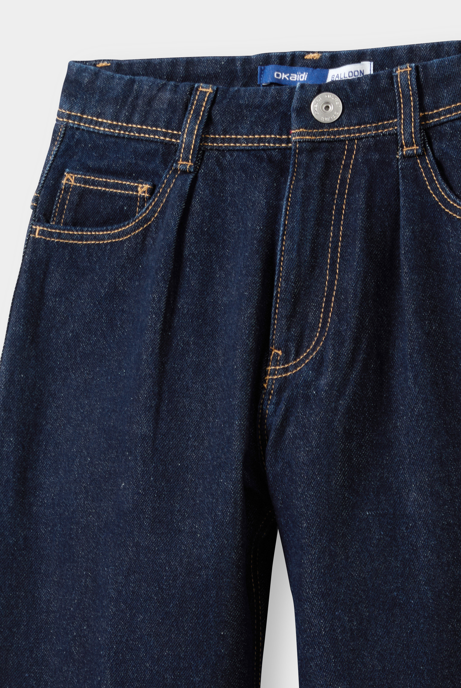 Jean coupe balloon bleu foncé garçon - rinse