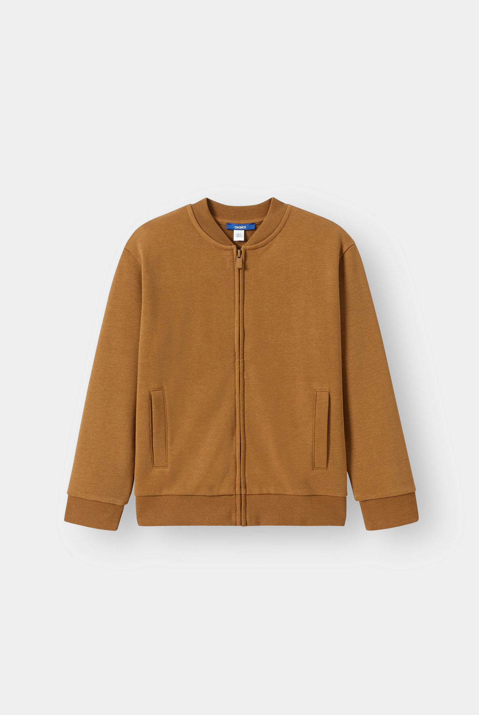Sweat-shirt teddy en molleton uni bleu Garçon - Camel