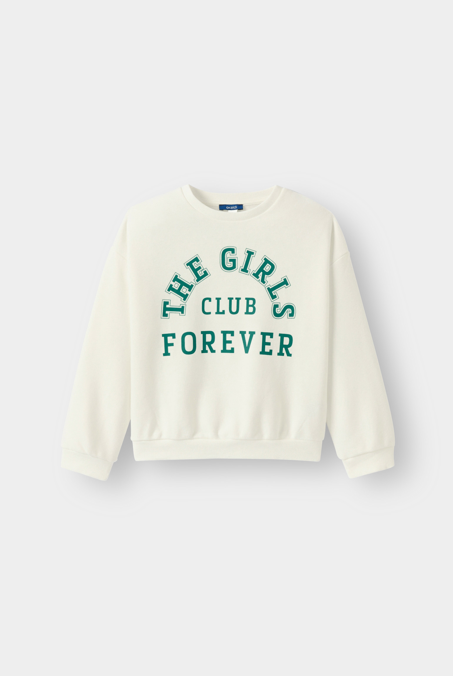Sweat molleton blanc fille - Blanc écru