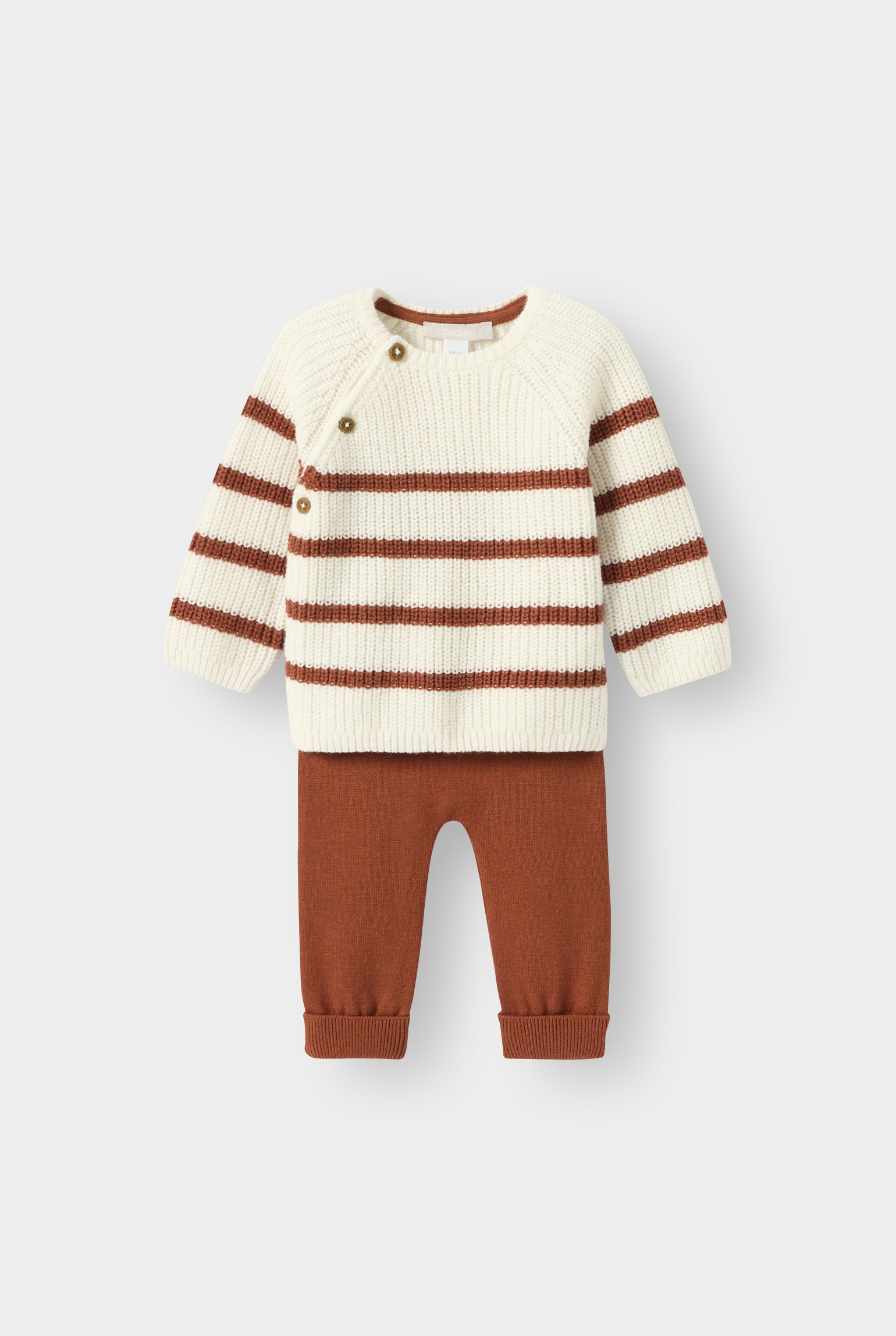 Ensemble rayé marron bébé garçon - Marron Epice