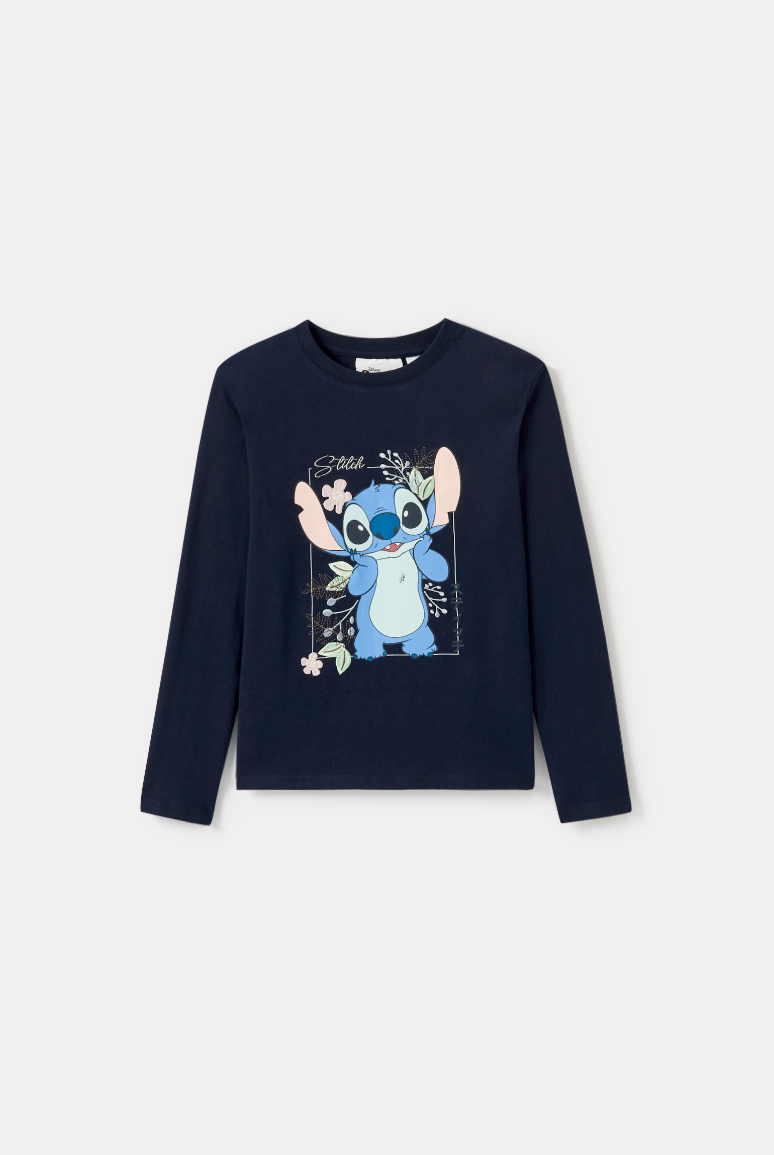T-shirt Lilo et Stitch bleu marine fille - Bleu rivage