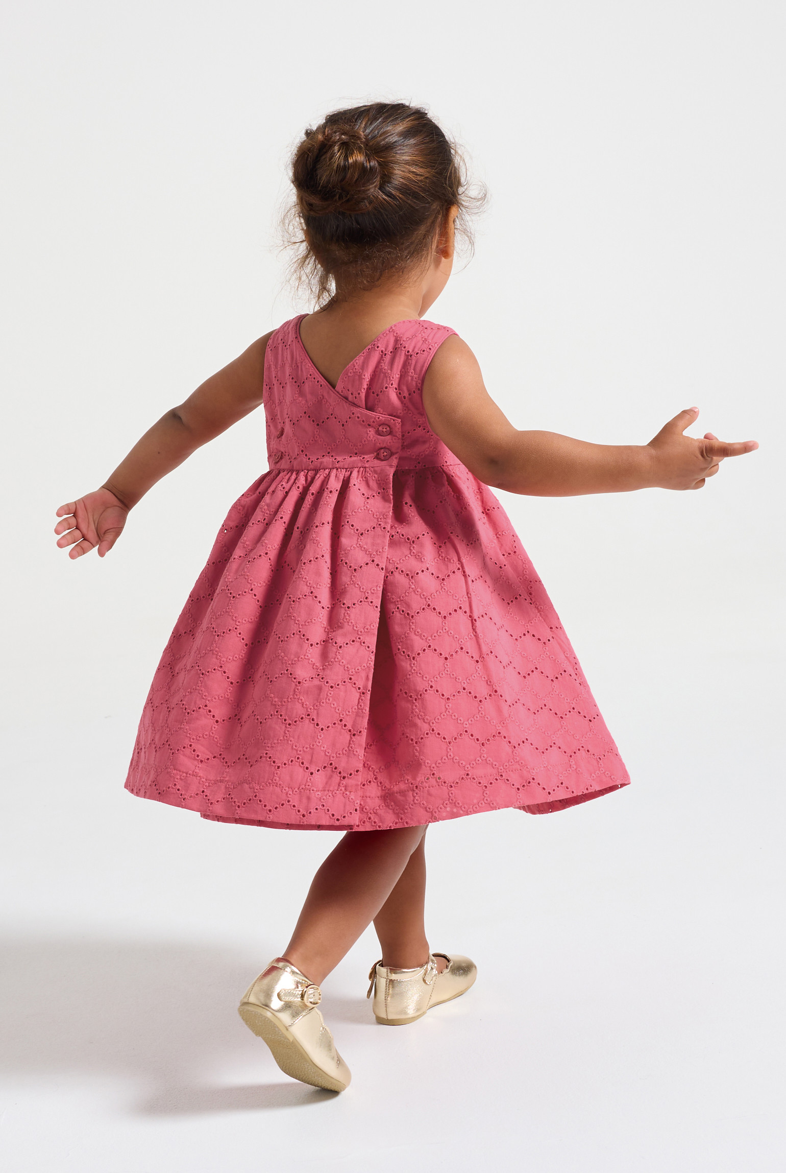Robe sans manches rose bébé fille - Rose grenade