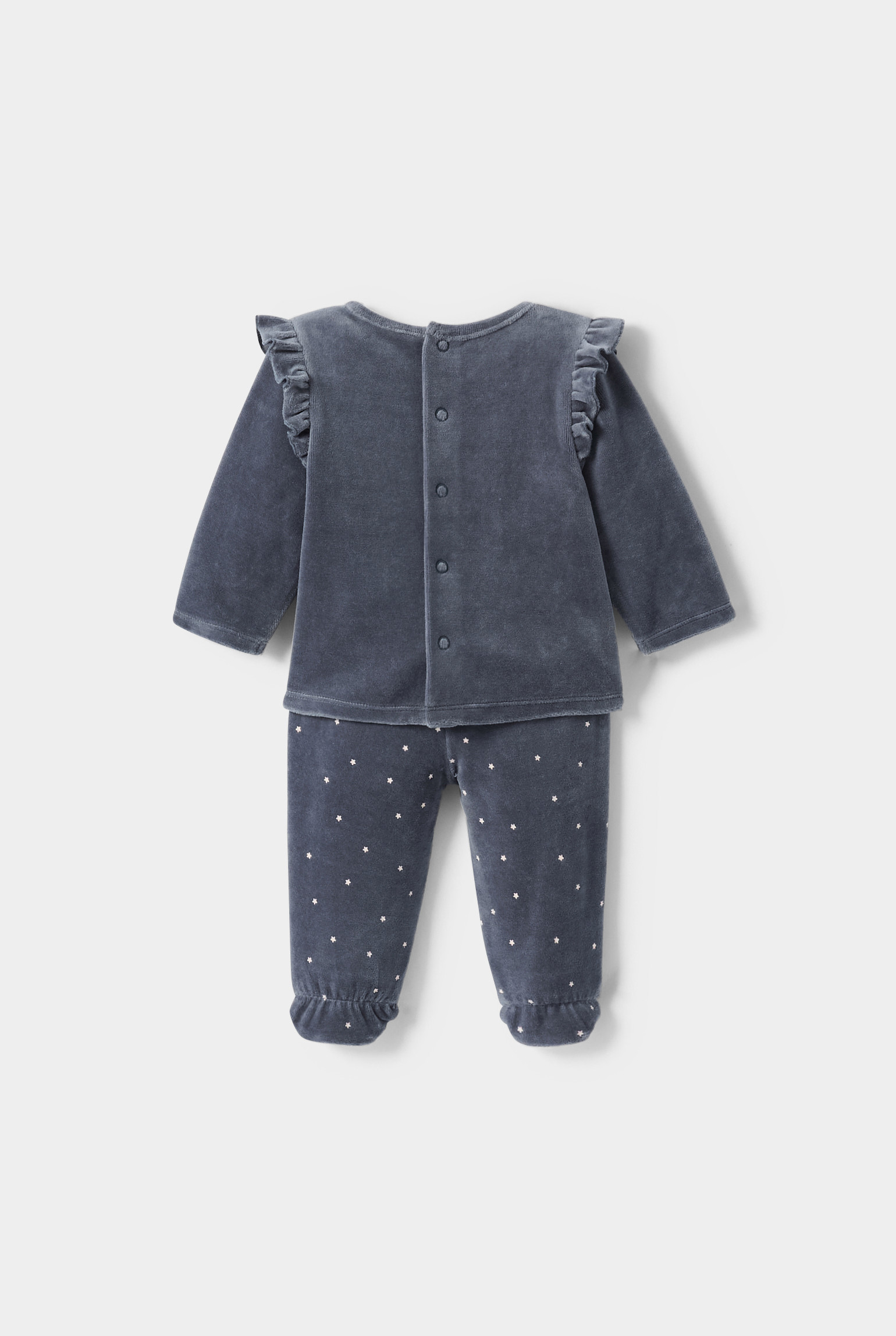 Ensemble de pyjama 2 pièces velours gris fille - Bleu