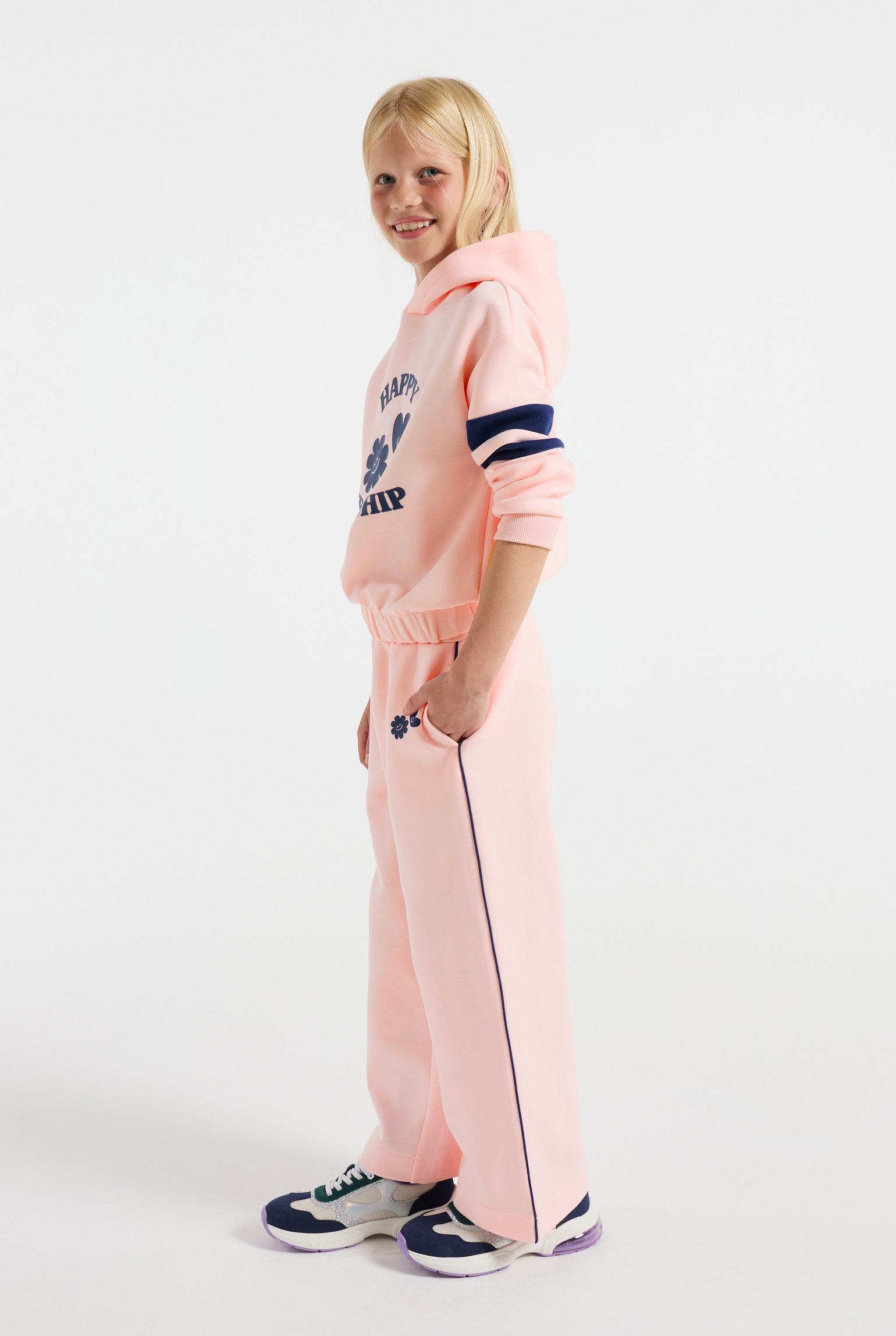 Jogging large vert fille - Rose pâle