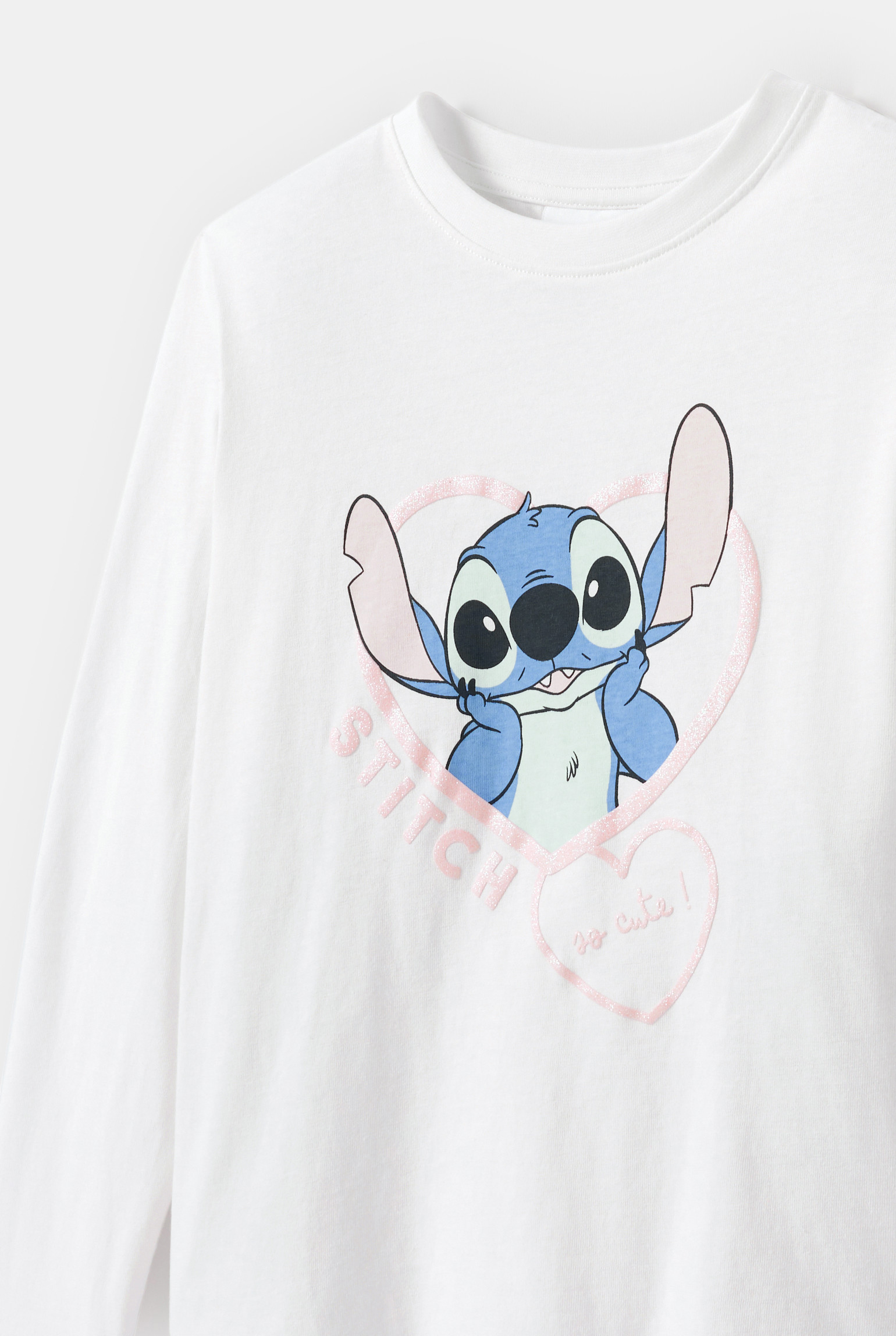 T-shirt Lilo et Stitch bleu marine fille - Blanc écru