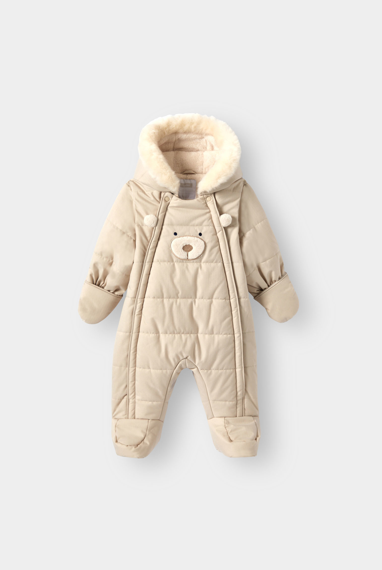 Combipilote chaude doublée beige bébé mixte - Beige chiné
