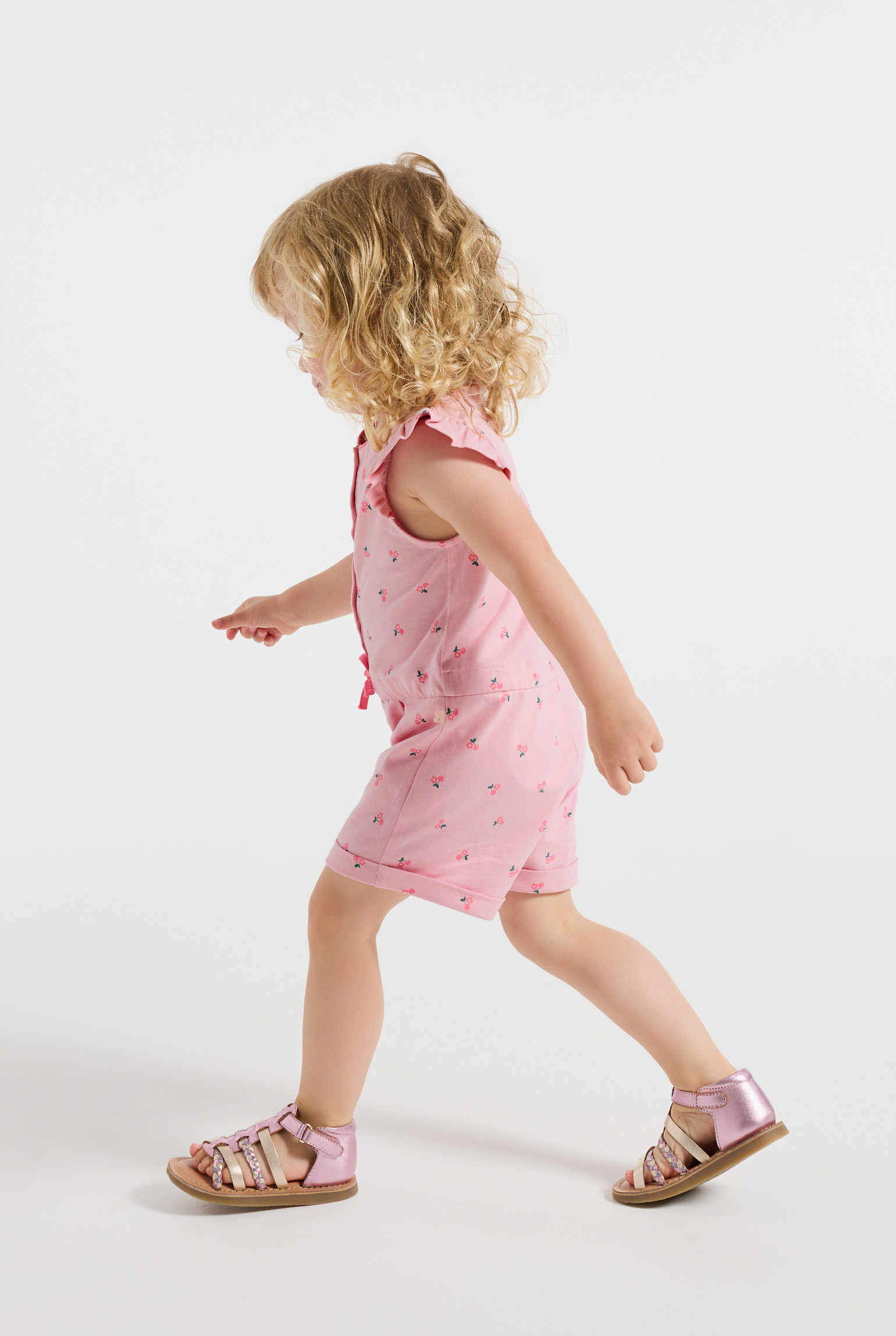Combishort fleurs rose bébé fille - Imprimé rose