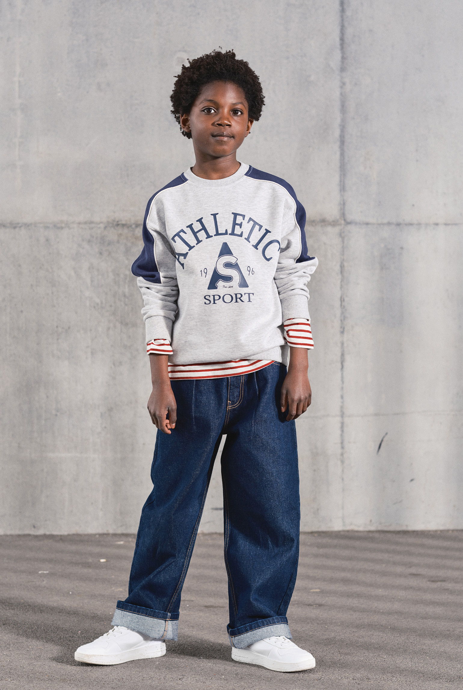 Sweat gris "Athletic" garçon - Gris Raton