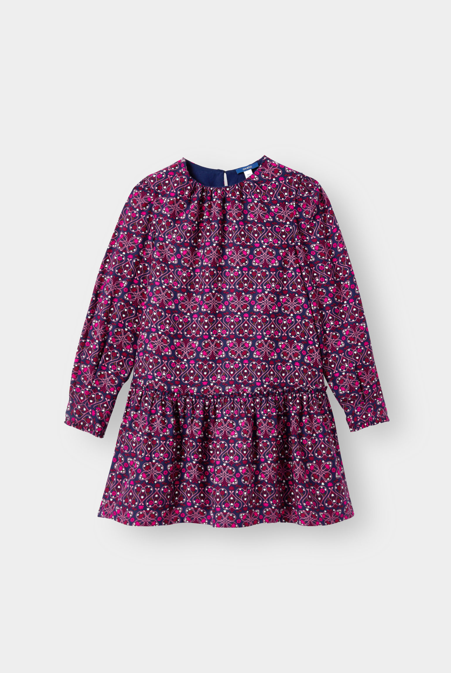 Robe imprimée bleue fille - Imprimé bleu