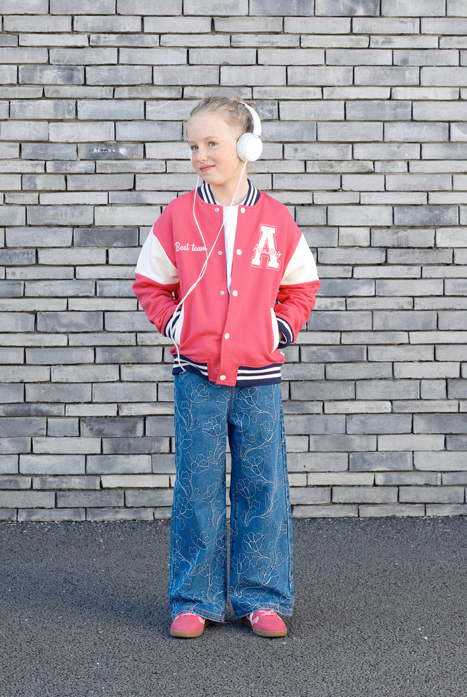 Blouson teddy molleton vert fille - Rose candy