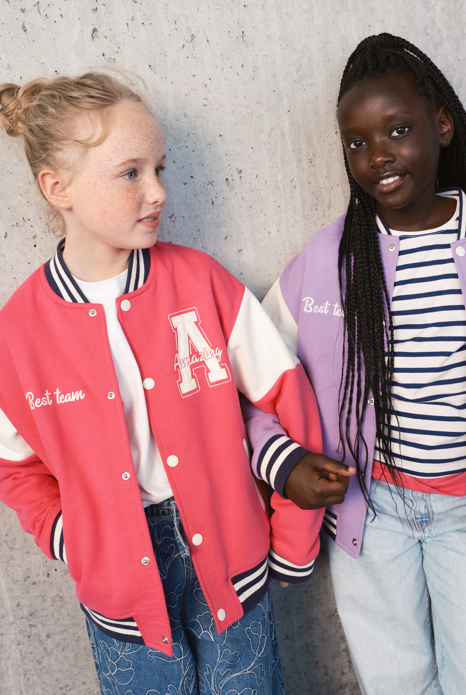 Blouson teddy molleton vert fille - Rose candy