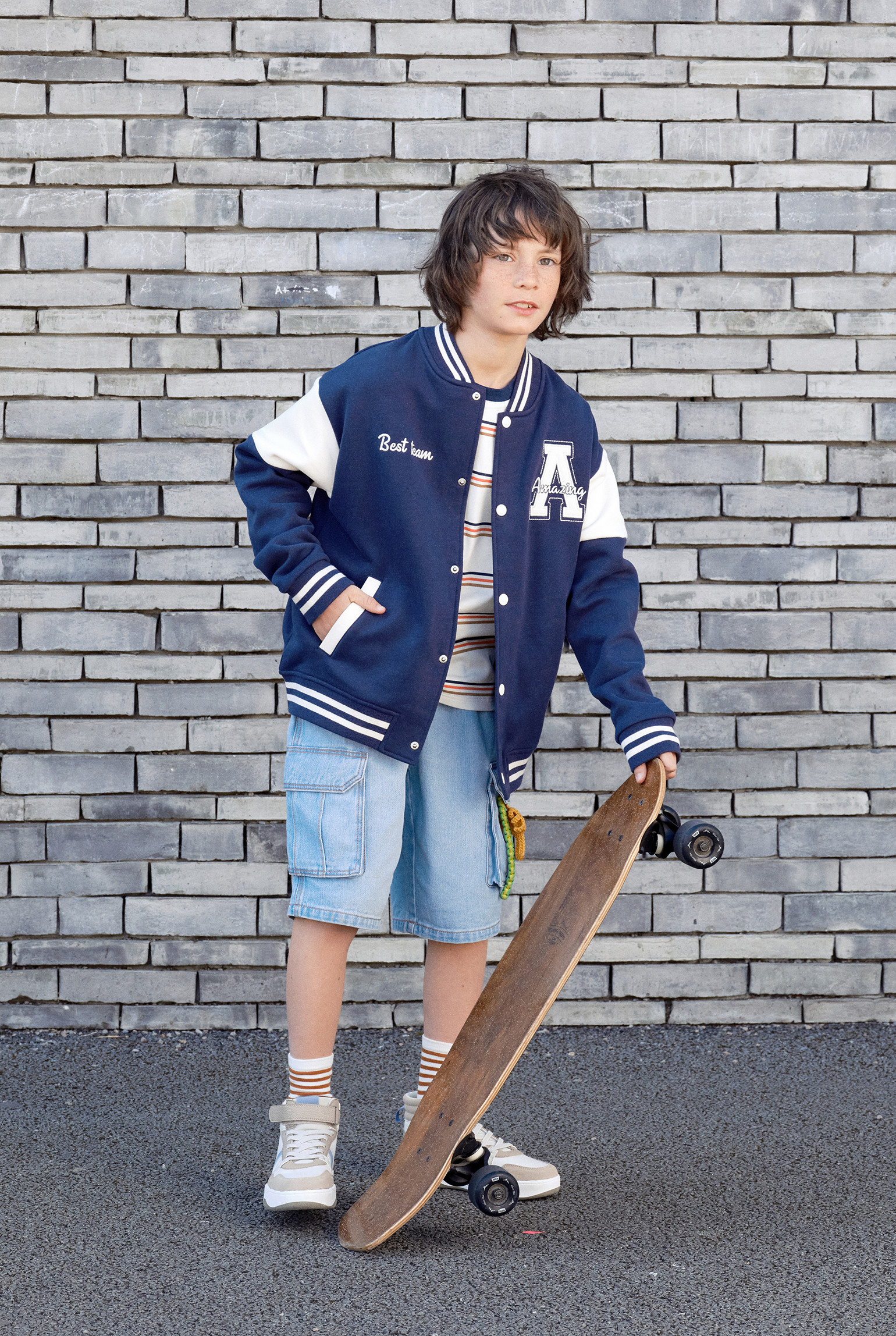 Veste teddy bleu garçon - Bleu navy