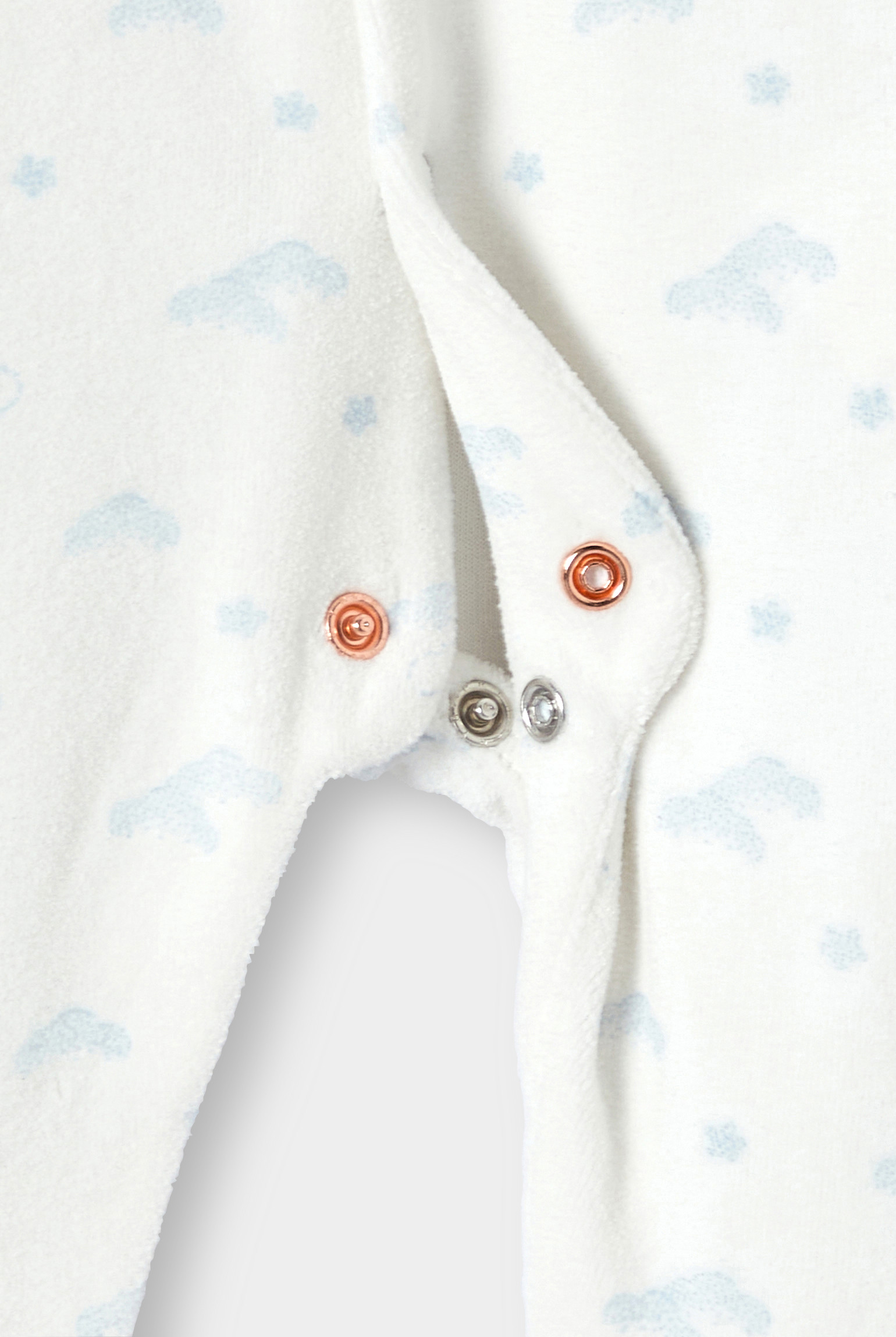 Dors-bien velours bleu bébé garçon (lot de 2) - Bleu porcelaine