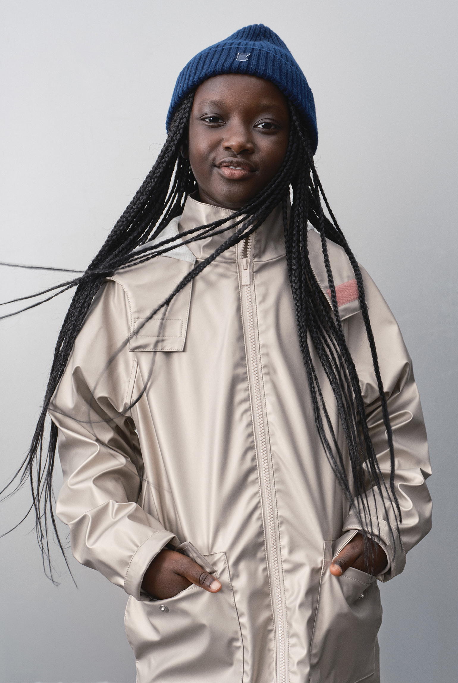 Veste imperméable beige irisé fille - Gold