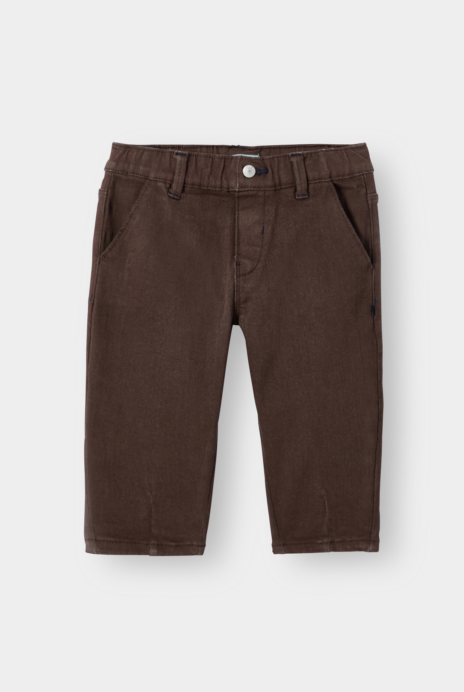 Pantalon regular denim marron bébé garçon - Marron Brownie