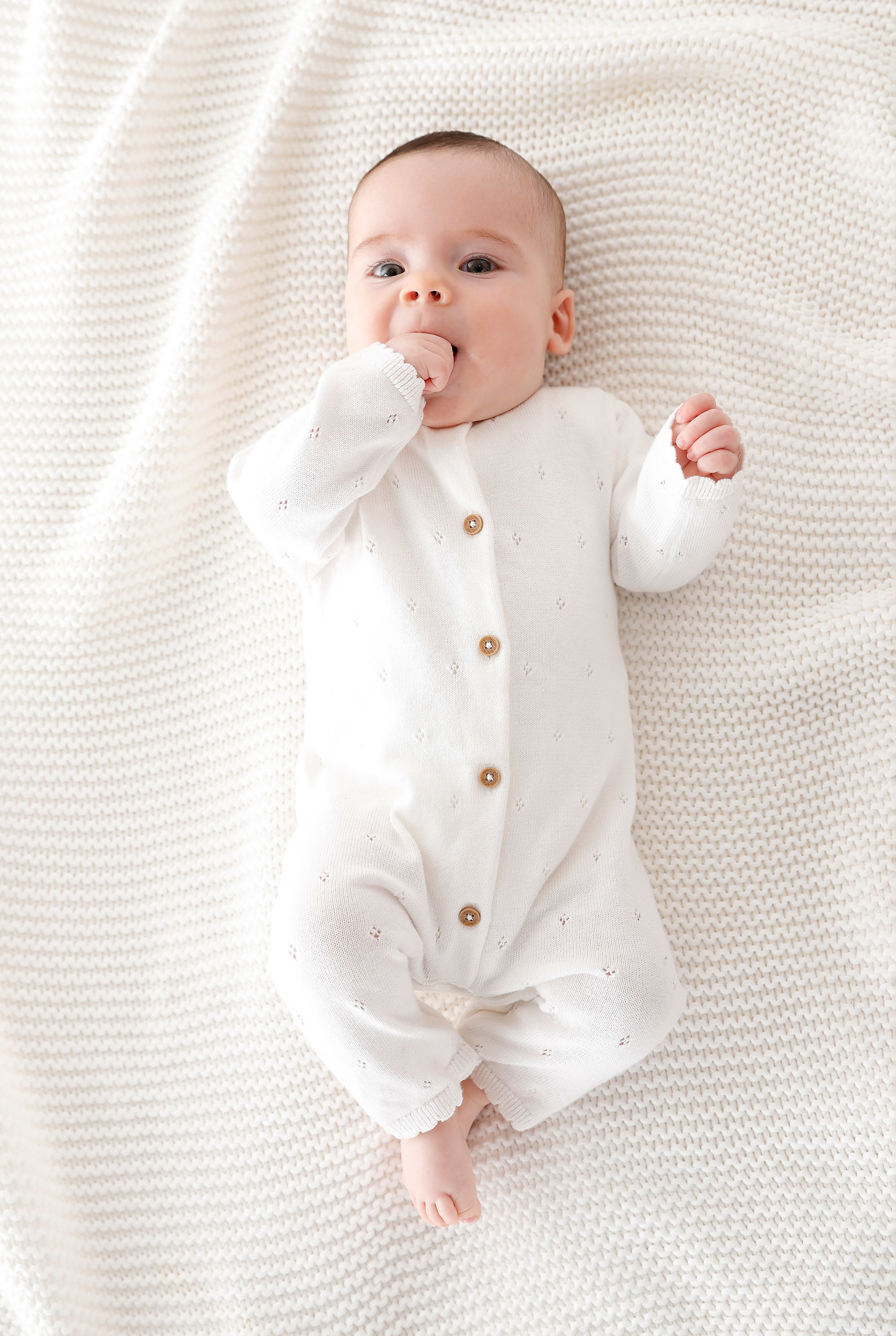 Combinaison blanche bébé fille - Ecru Tres Clair