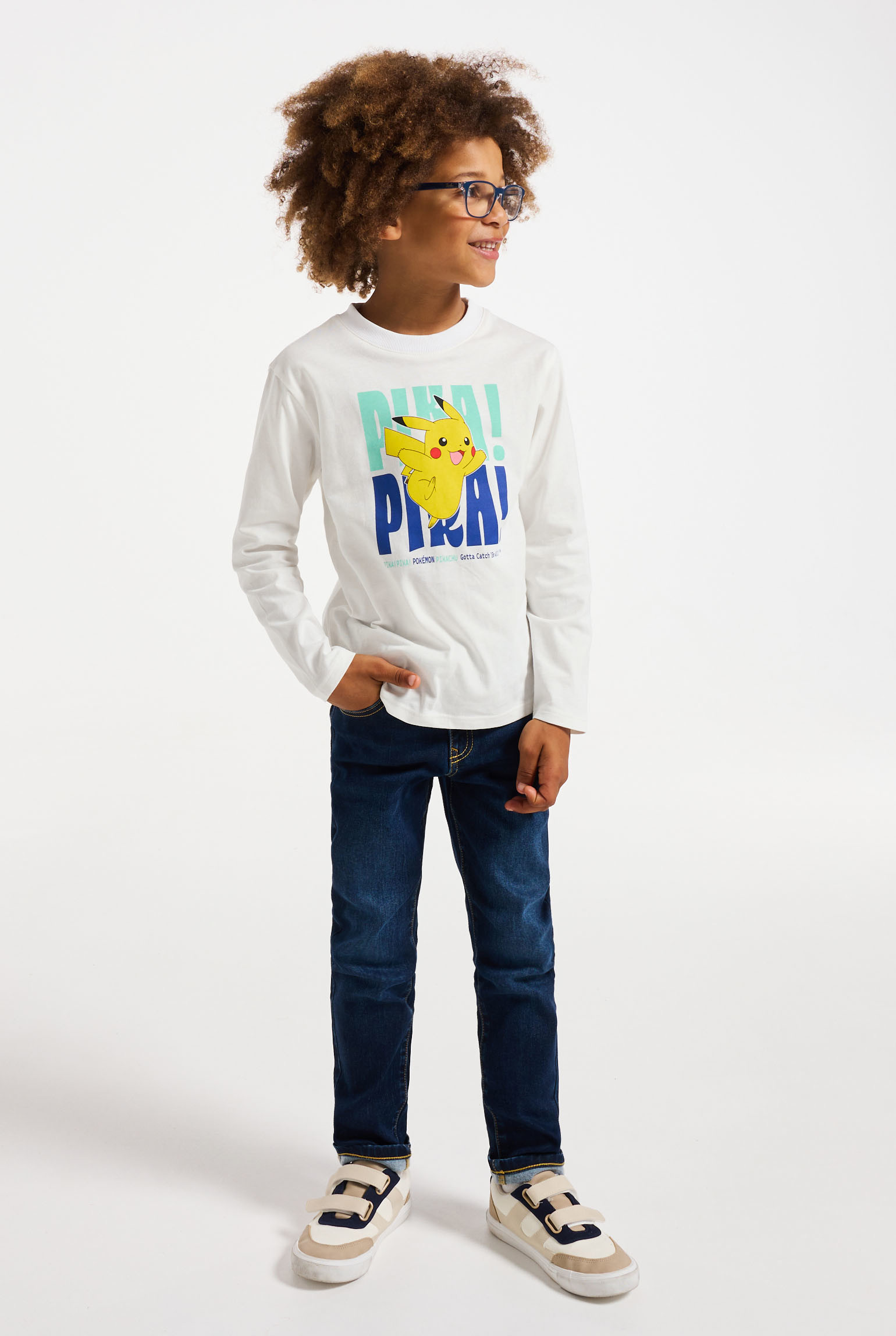 T-shirt Pokémon blanc enfant - blanc mouton