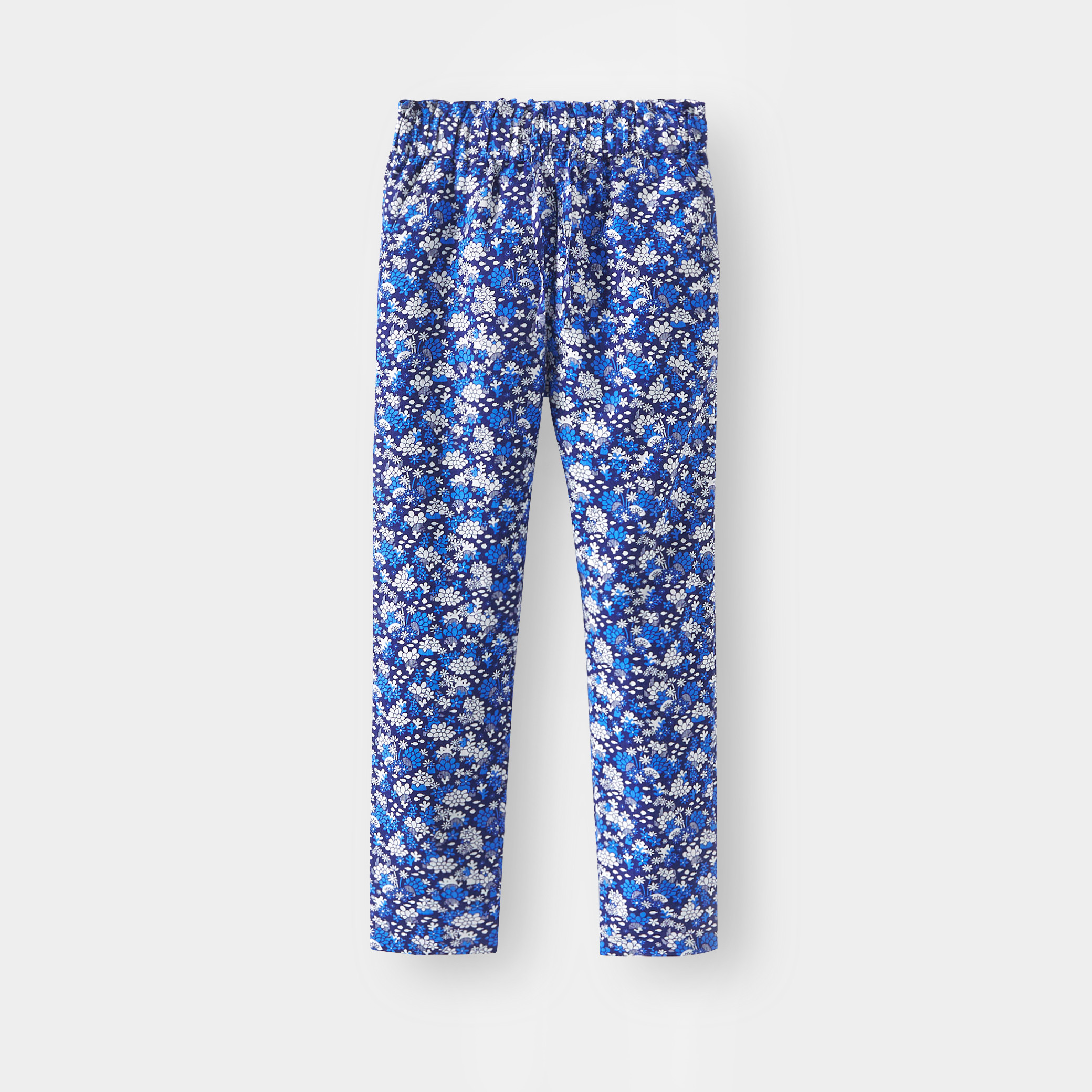 Pantalon fleuri vert fille - Imprimé bleu