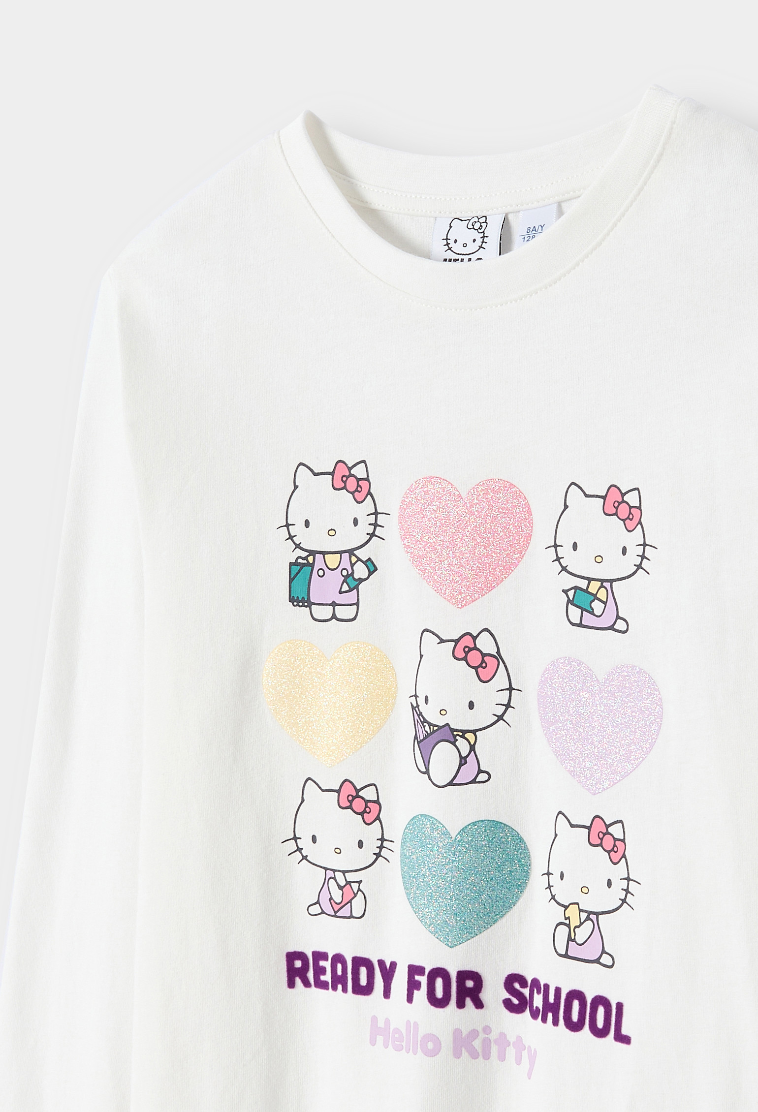 T-shirt Hello Kitty blanc fille - Blanc écru