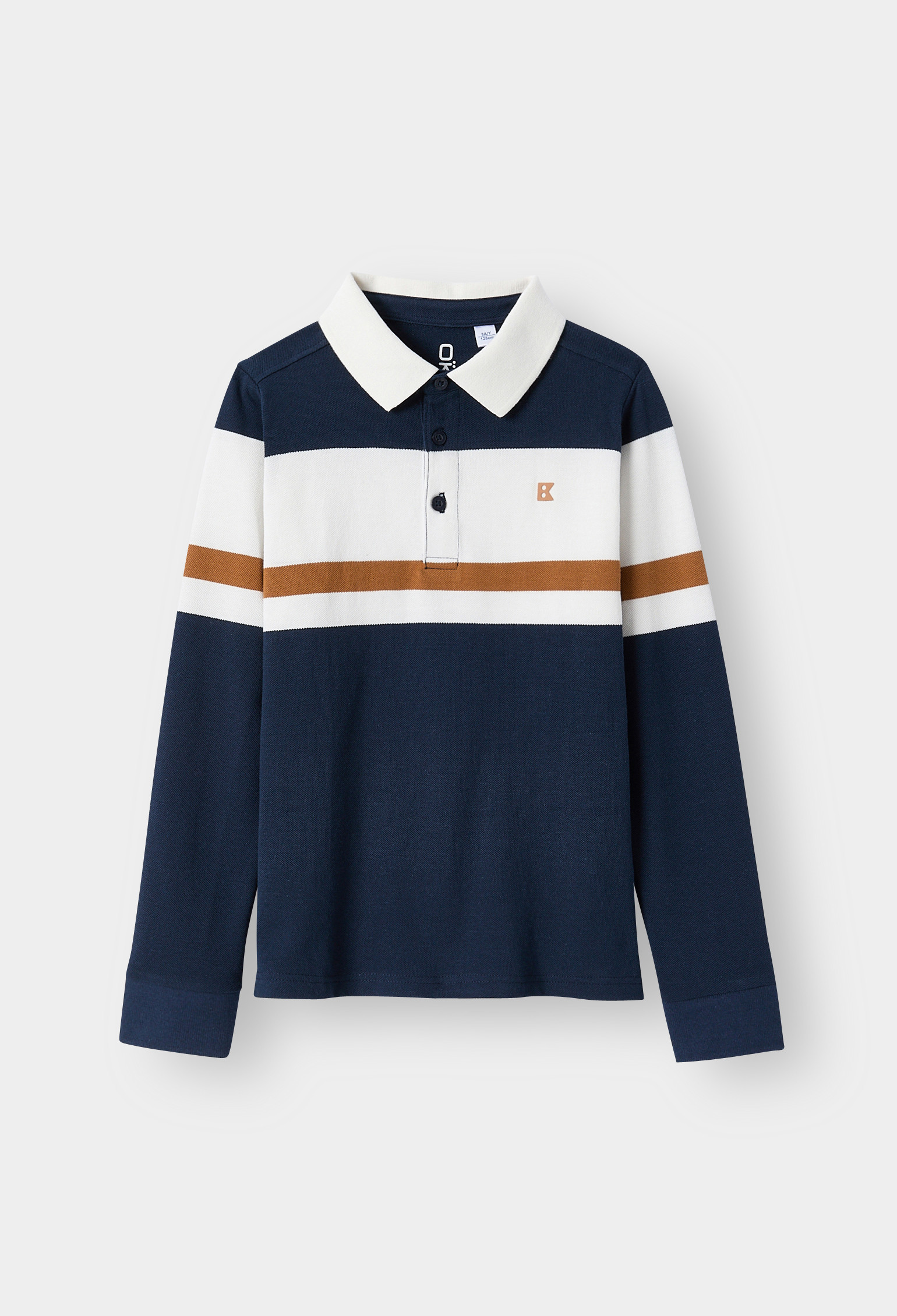 Polo rayé bleu marine garçon - Bleu navy