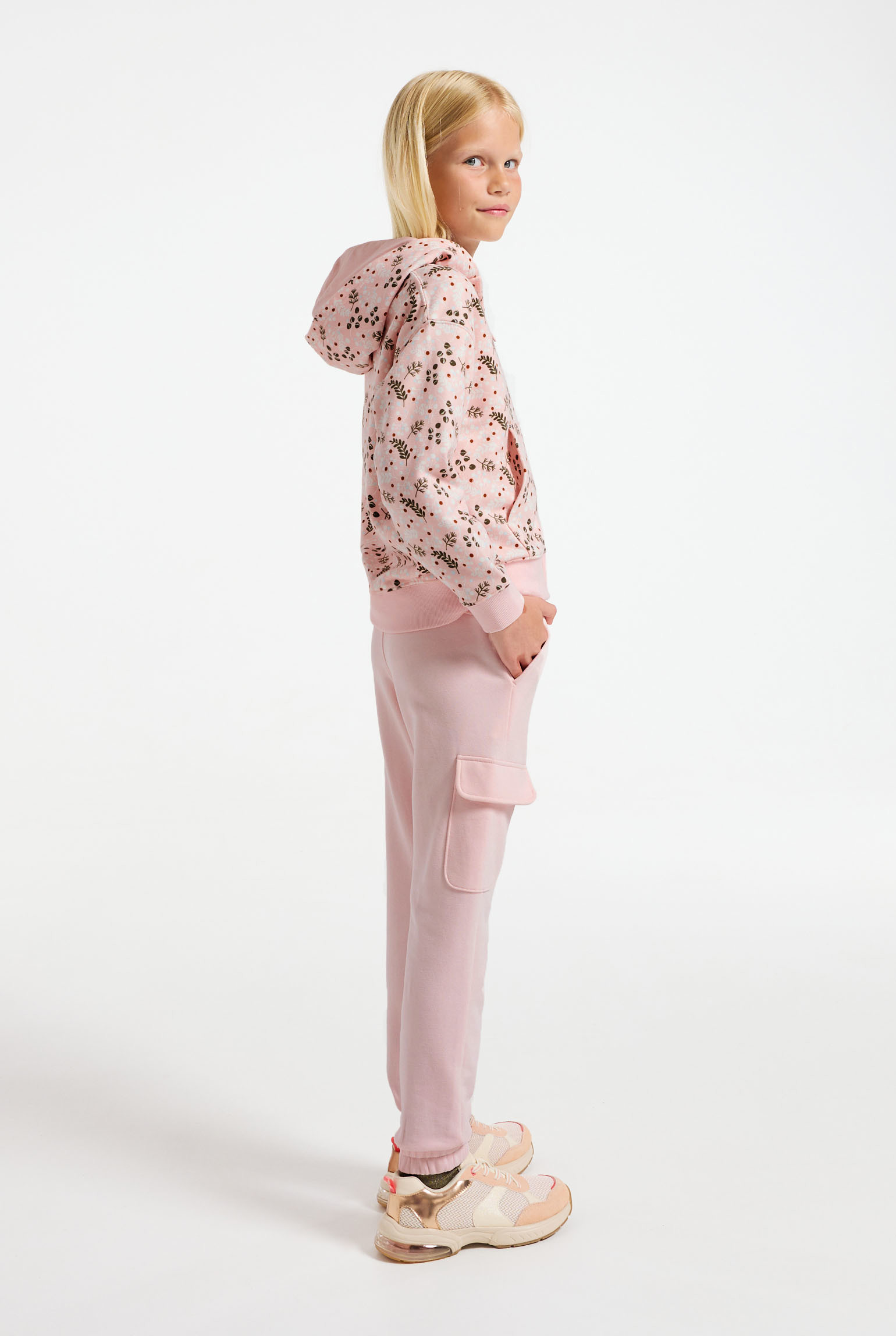 Pantalon de jogging cargo bleu Fille - Rose pâle