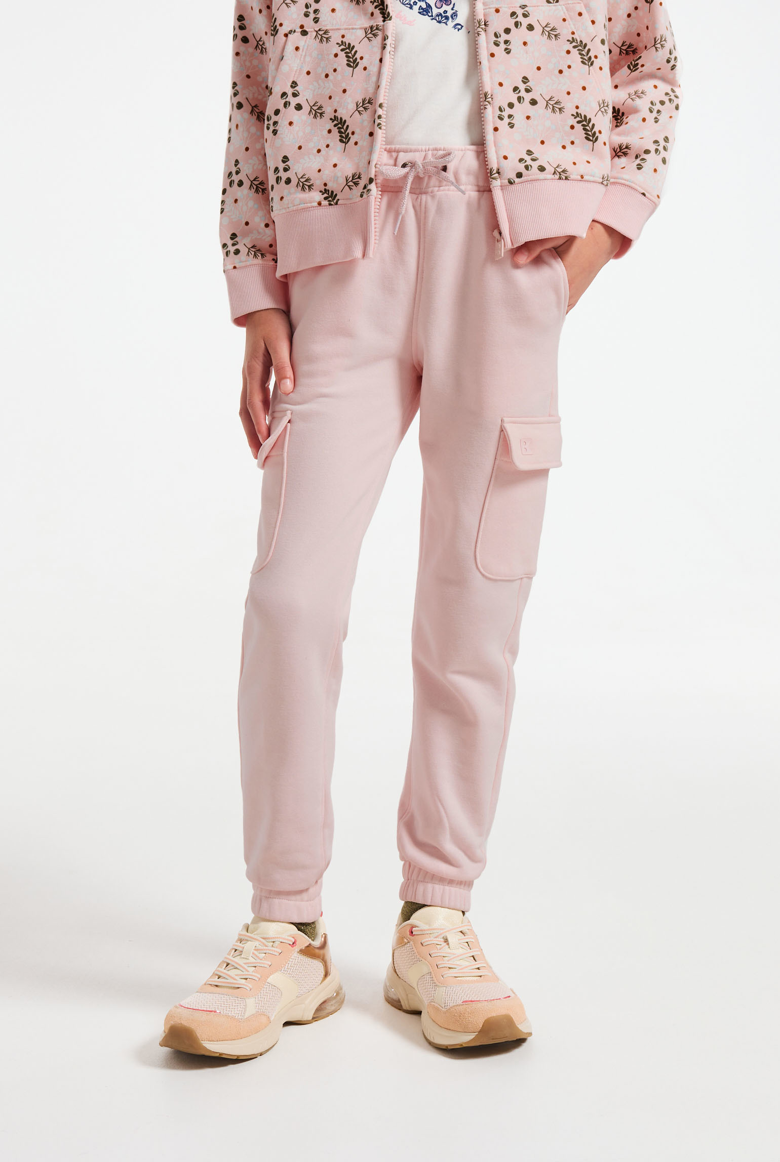Pantalon de jogging cargo bleu Fille - Rose pâle