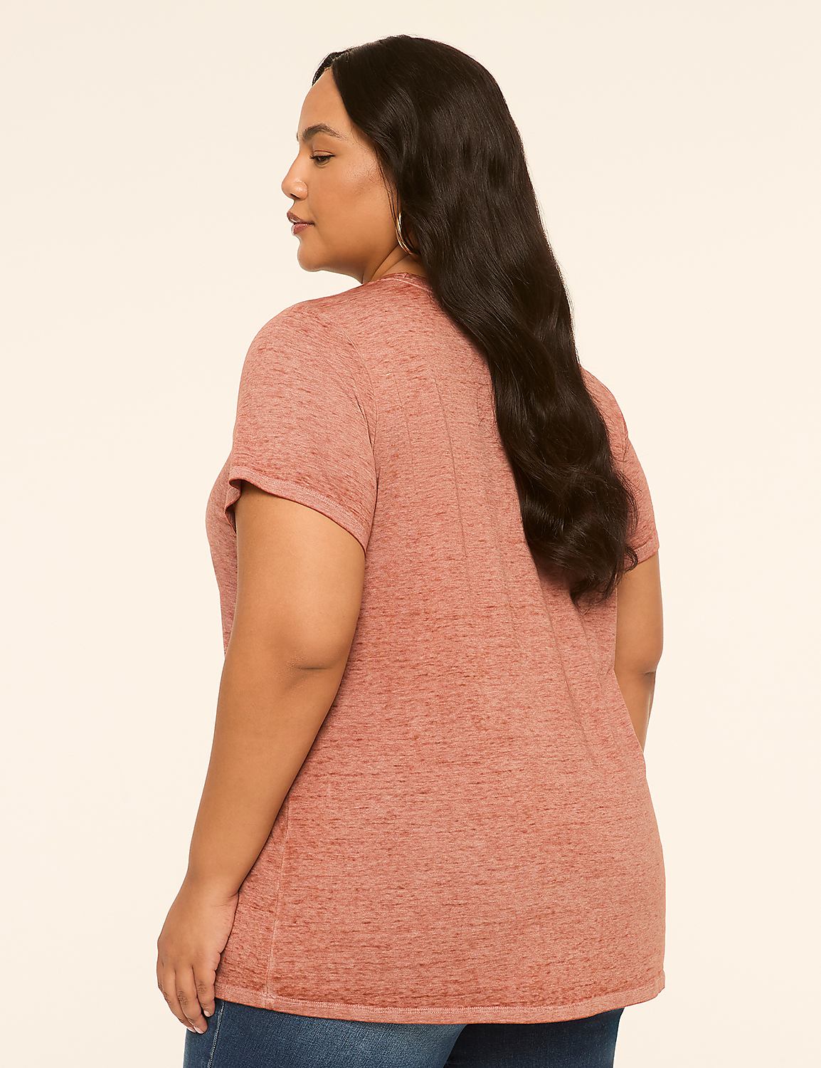 A woman in a pink t-shirt and jeans is shown from the back against a plain, light-colored background. Product Image 2