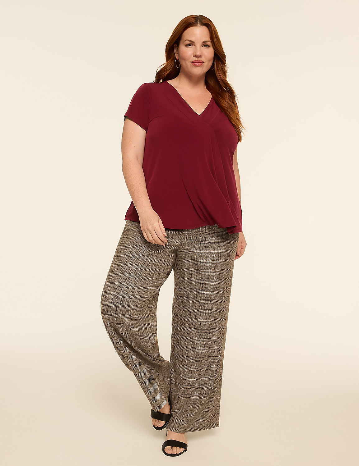 Swing Cap-Sleeve Pleat-Front Top Product Image 2