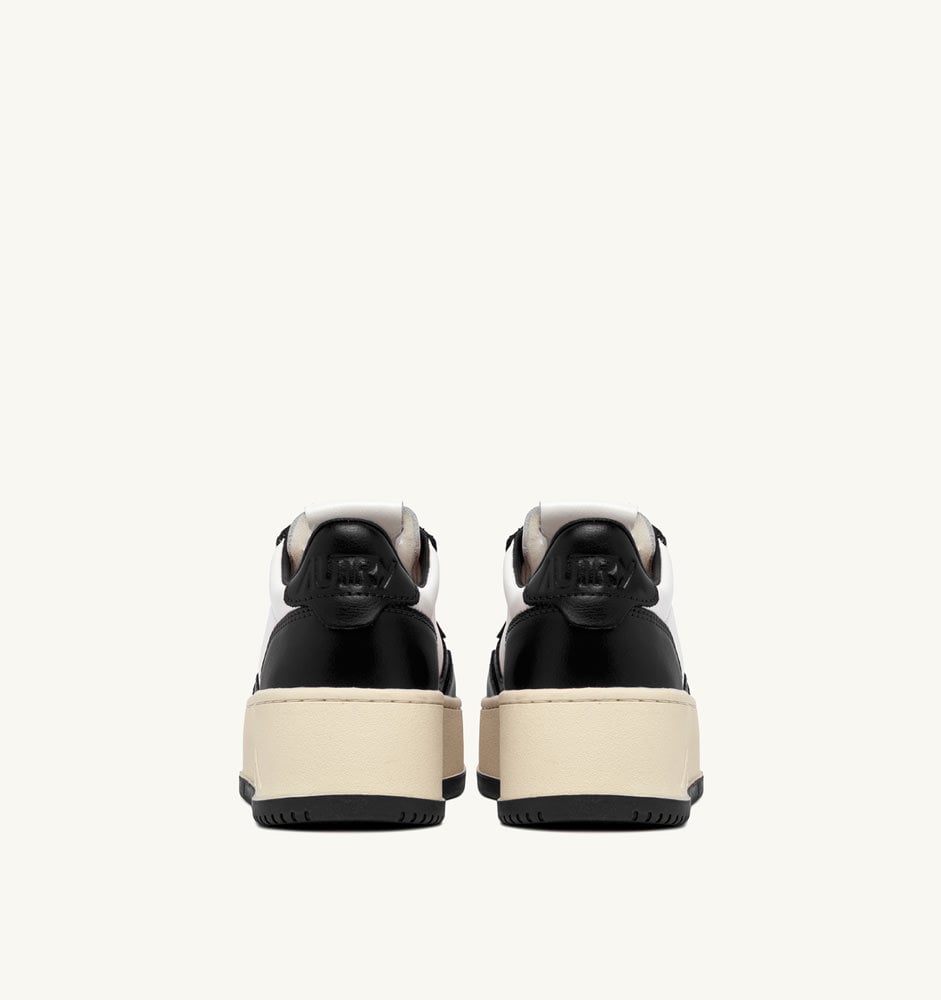 MEDALIST PLATFORM IN WHITE AND BLACK LEATHER