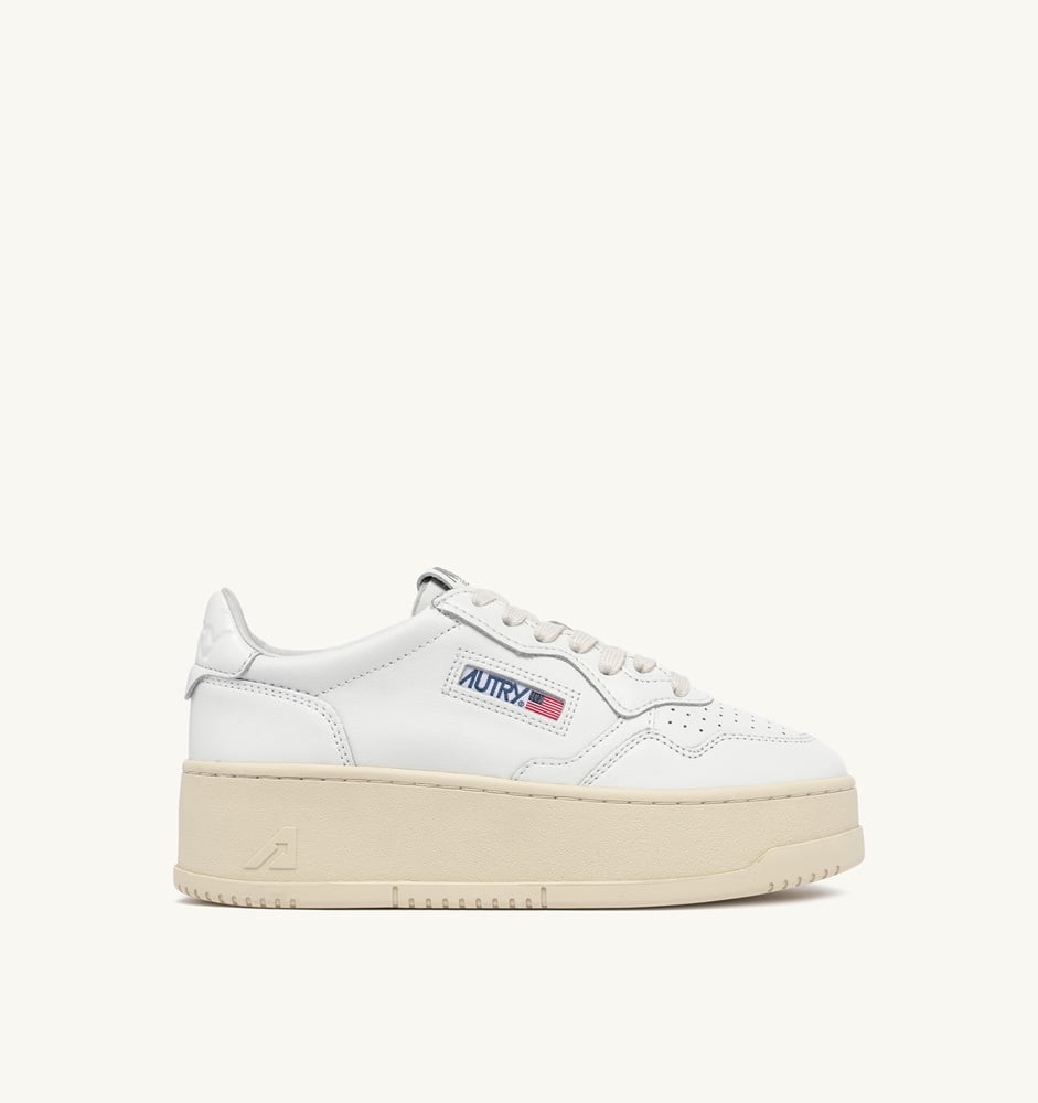 MEDALIST PLATFORM IN WHITE LEATHER