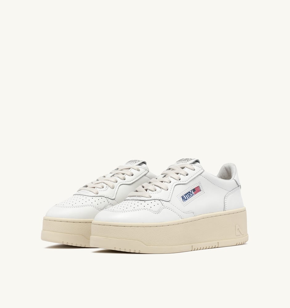 MEDALIST PLATFORM IN WHITE LEATHER