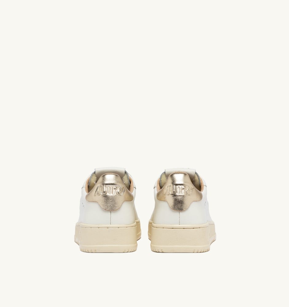 DALLAS LOW IN WHITE AND GOLD LEATHER