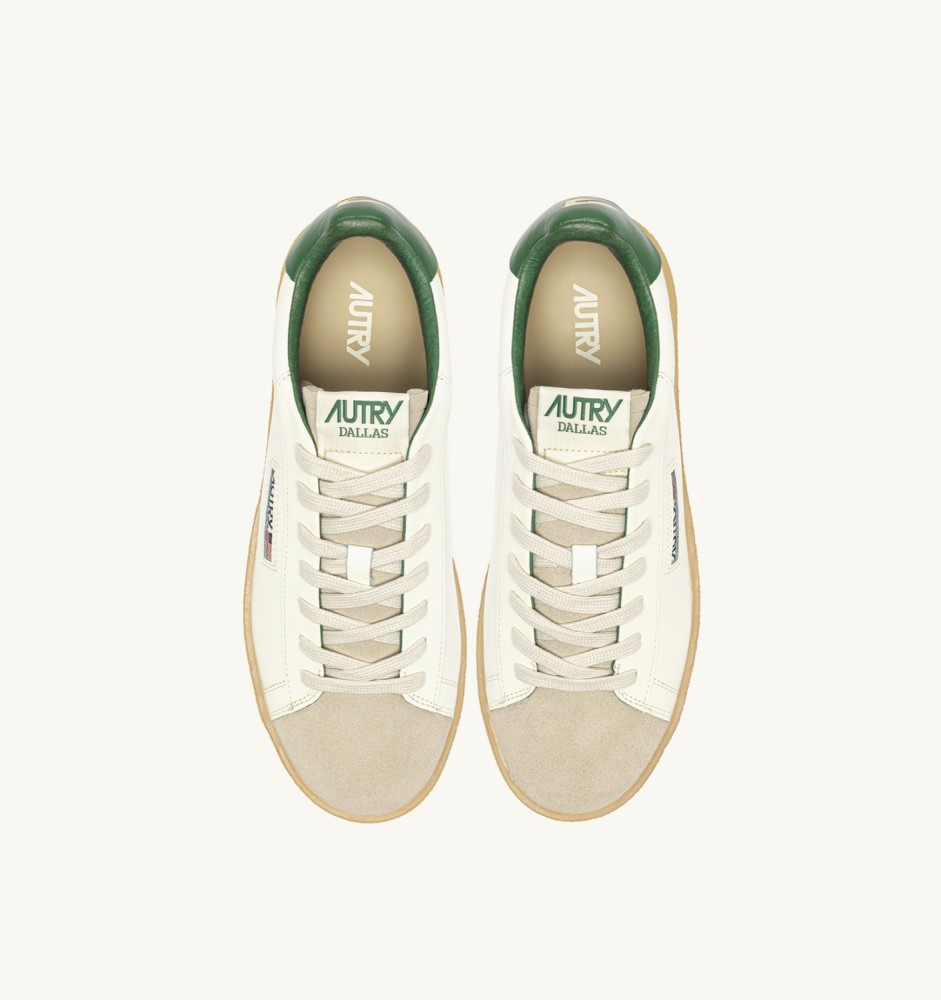 DALLAS LOW IN MARSHMALLOW, COMFREY AND SAND LEATHER AND SUEDE